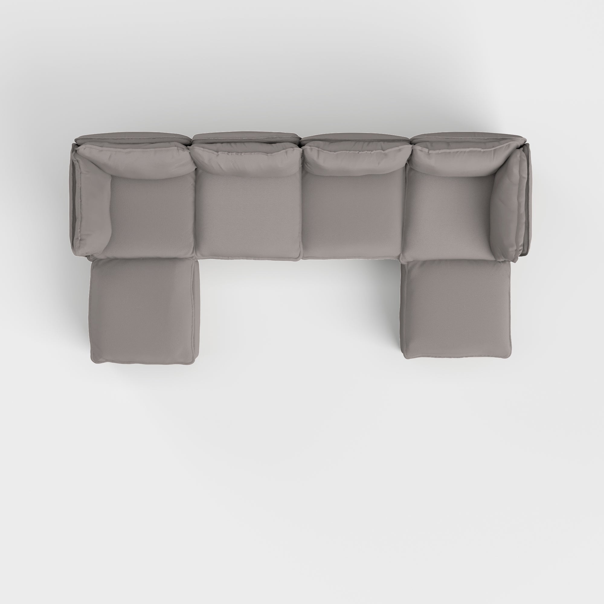 Slipcover Only - Modular Outdoor Washable 4-Seater U-Sectional | Nano Slubweave in Haze Gray