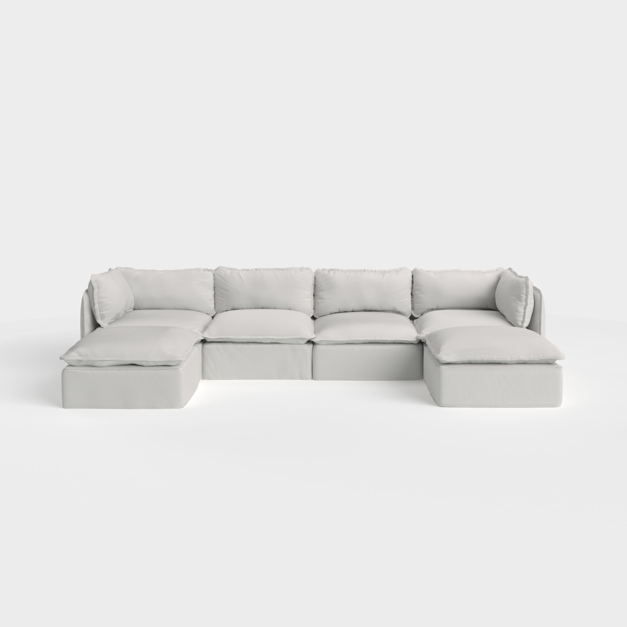 Slipcover Only - Modular Outdoor Washable 4-Seater U-Sectional | Nano Slubweave in Mist
