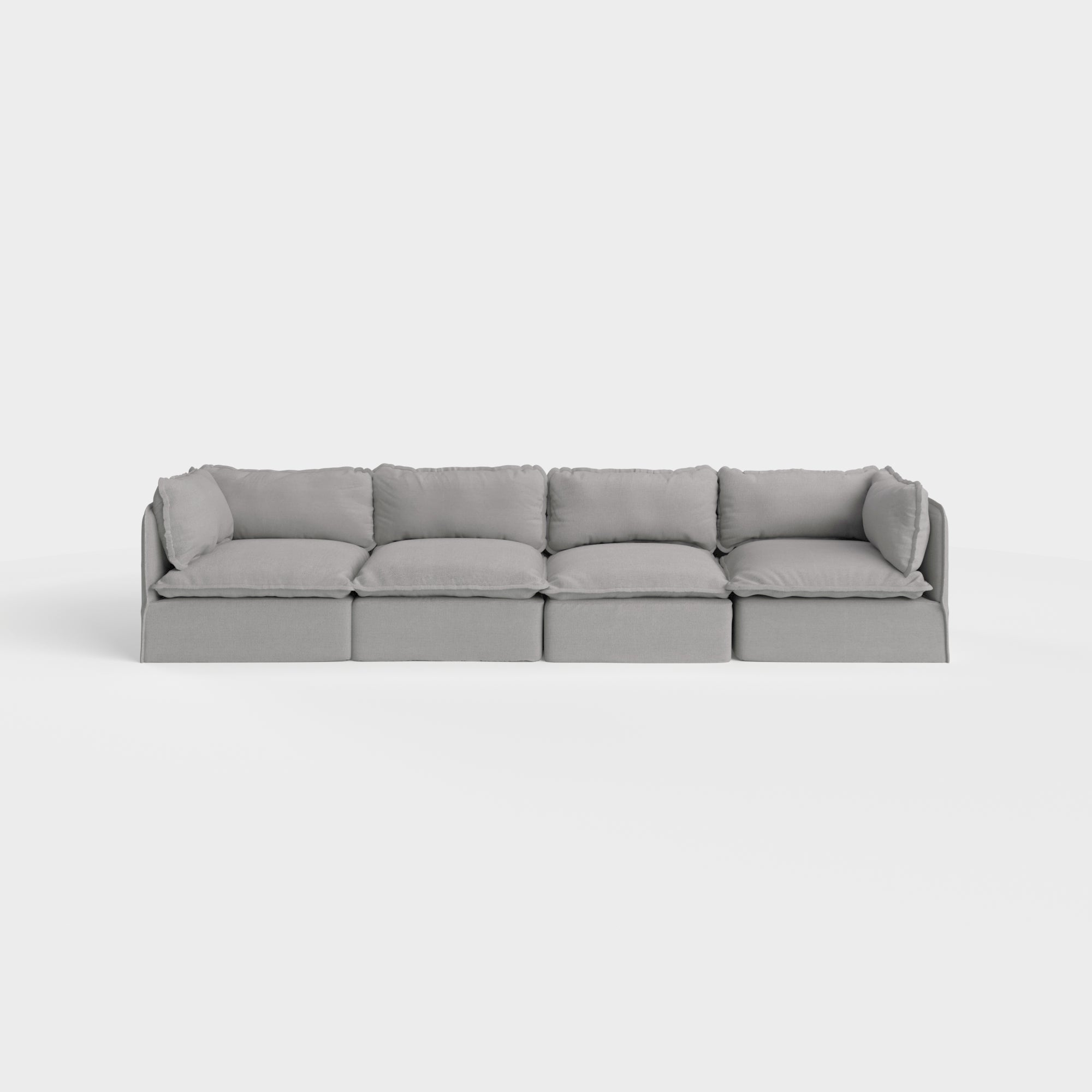 Slipcover Only - Modular Outdoor Washable 4-Seater | Classic Canvas in Stone Gray
