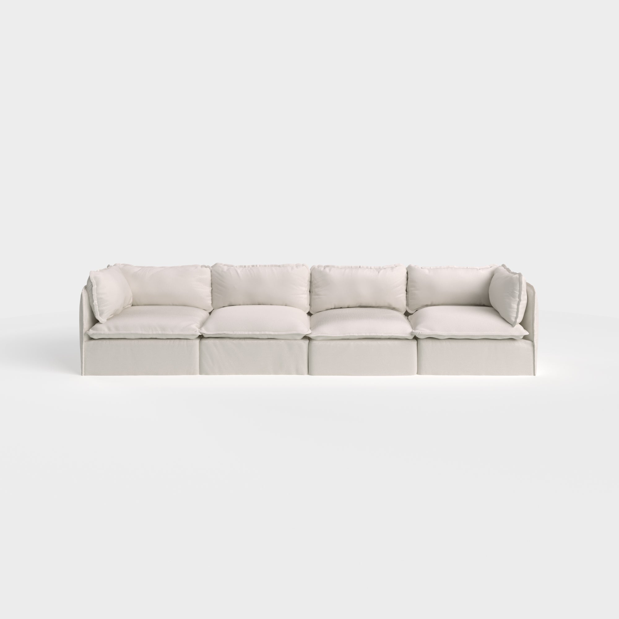 Slipcover Only - Modular Outdoor Washable 4-Seater | Nano Slubweave in Chai