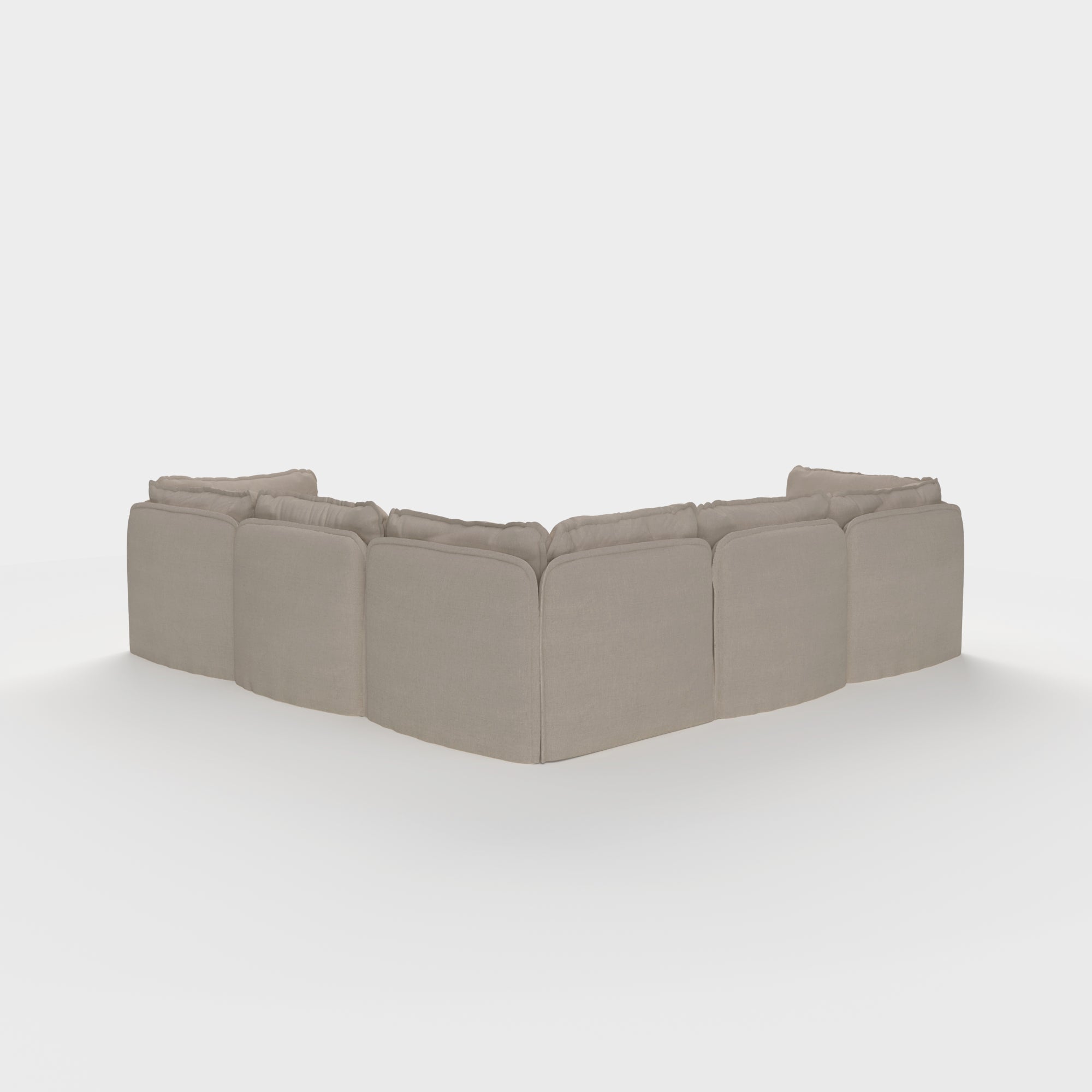 Slipcover Only - Modular Outdoor Washable 5-Seater Corner Sectional + Ottoman | Classic Canvas in Sand