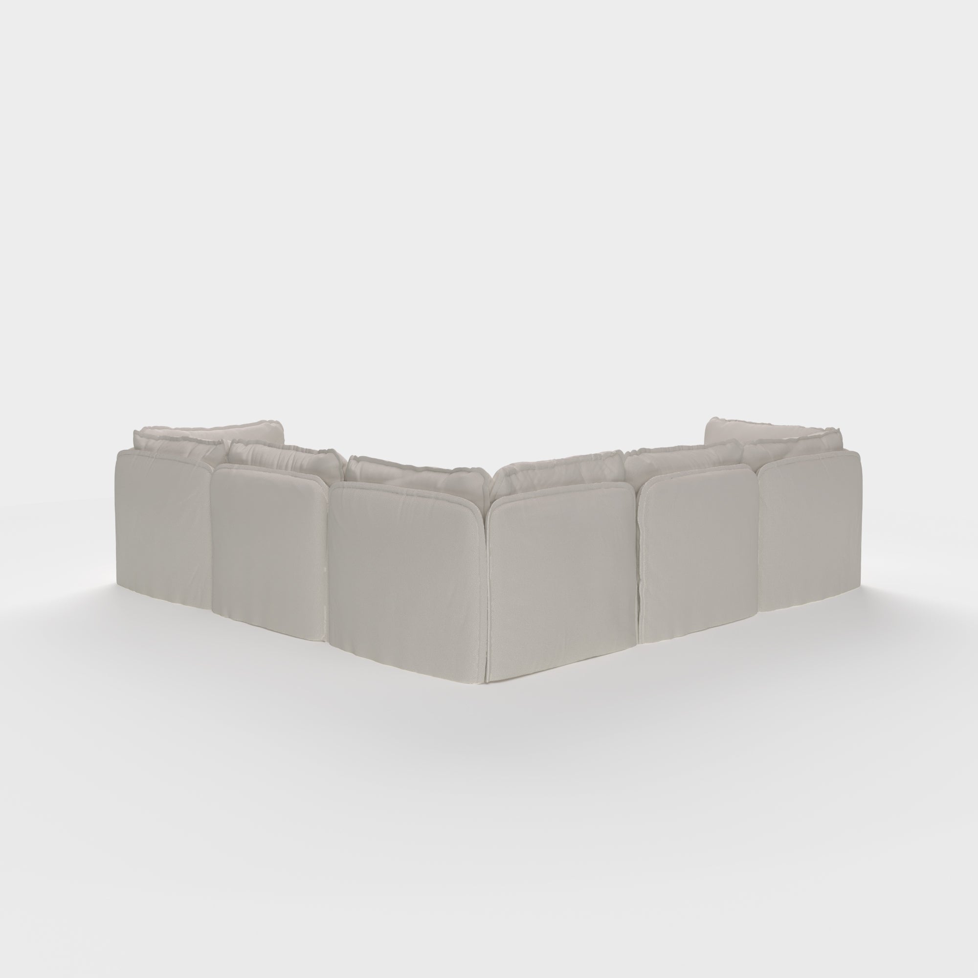 Slipcover Only - Modular Outdoor Washable 5-Seater Corner Sectional + Ottoman | Nano Slubweave in Chai