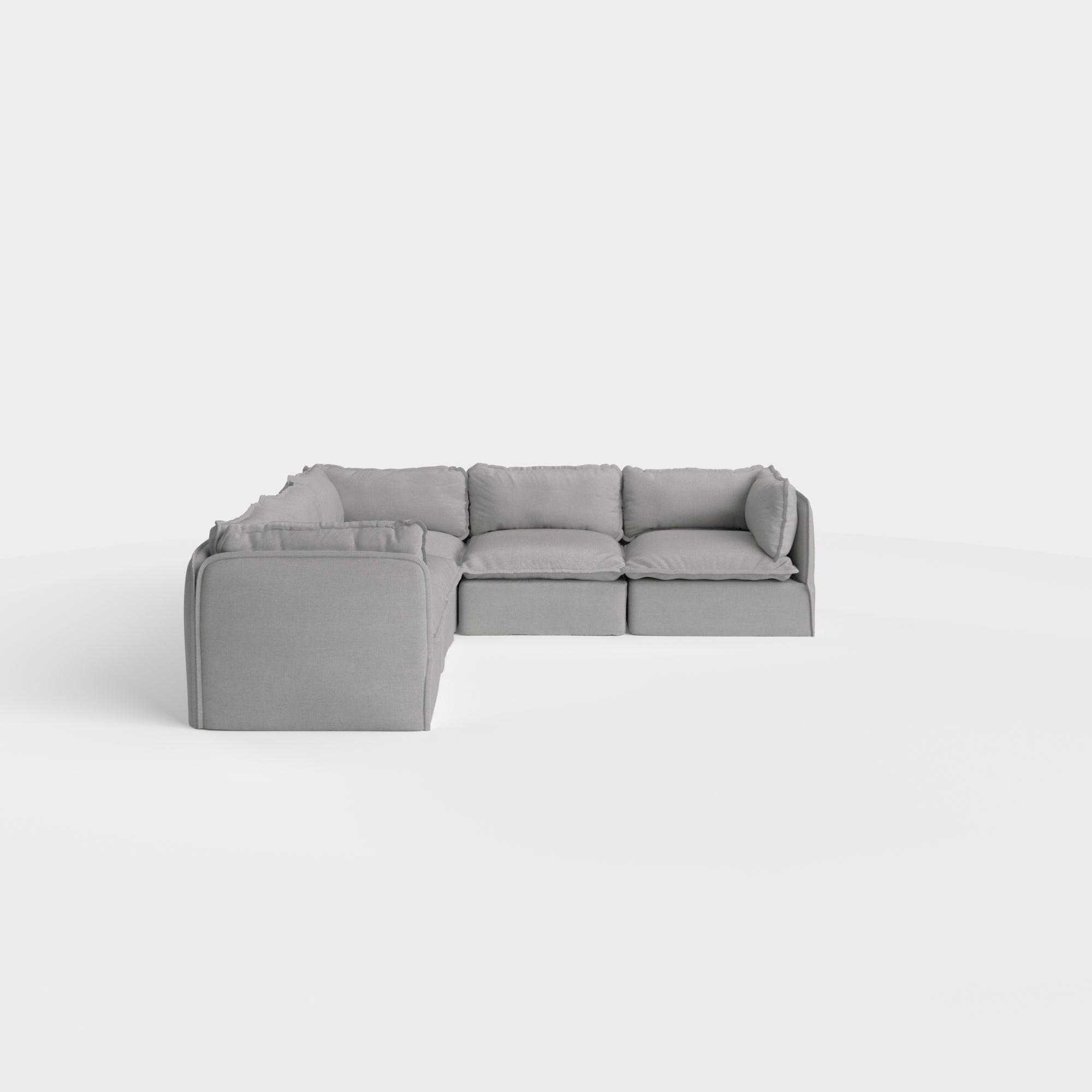 Slipcover Only - Modular Outdoor Washable 5-Seater Corner Sectional | Classic Canvas in Stone Gray