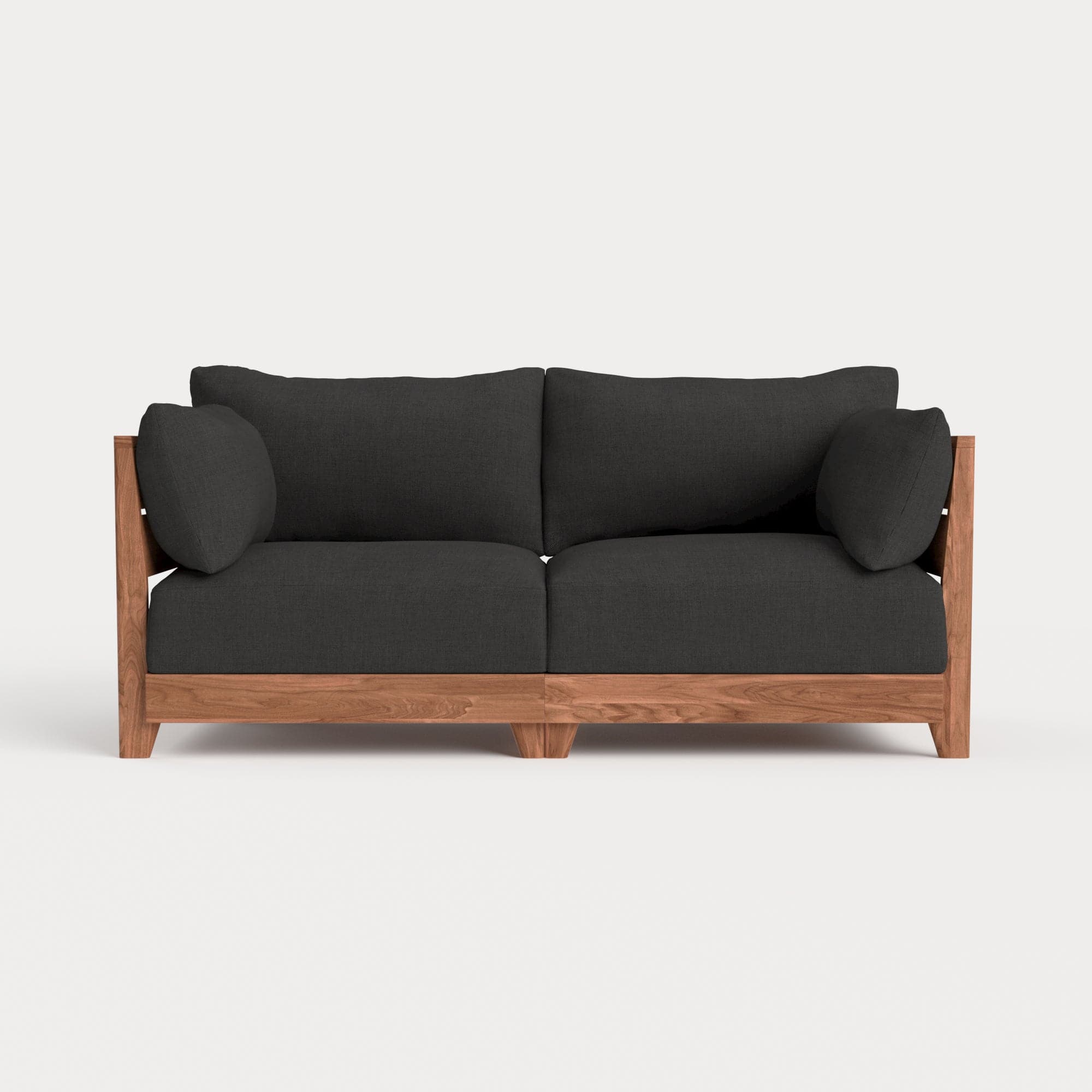 Dwell™ Modular Teak Outdoor Loveseat | Classic Canvas in Charcoal