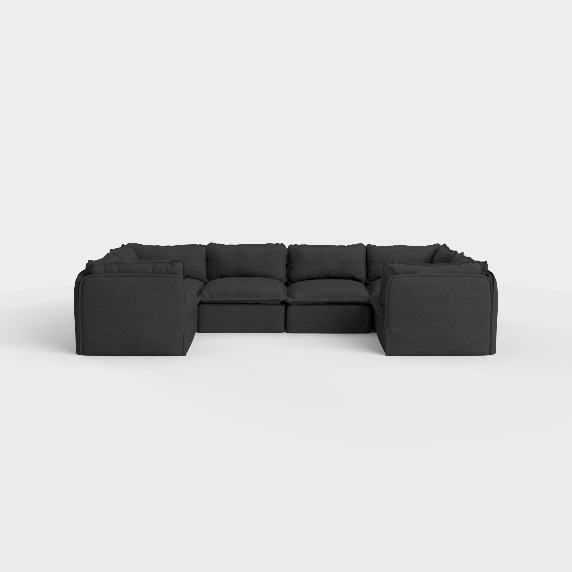 Slipcover Only - Modular Outdoor Washable 6-Seater U-Sectional | Classic Canvas in Charcoal