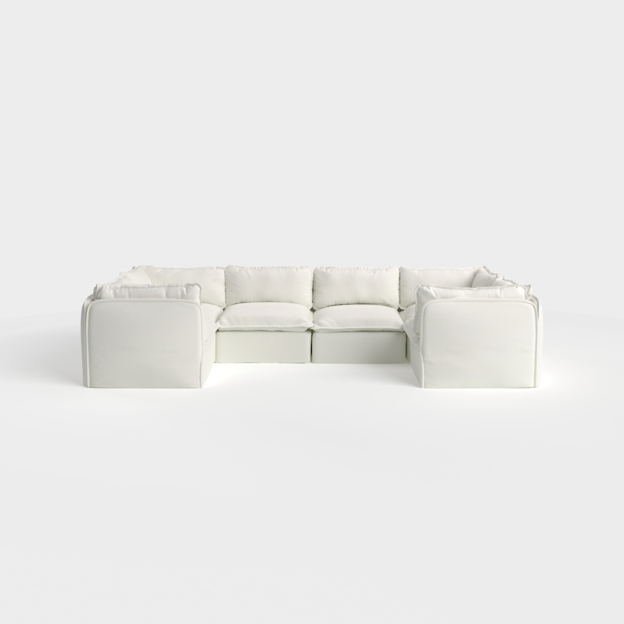 Slipcover Only - Modular Outdoor Washable 6-Seater U-Sectional | Classic Canvas in Cloud