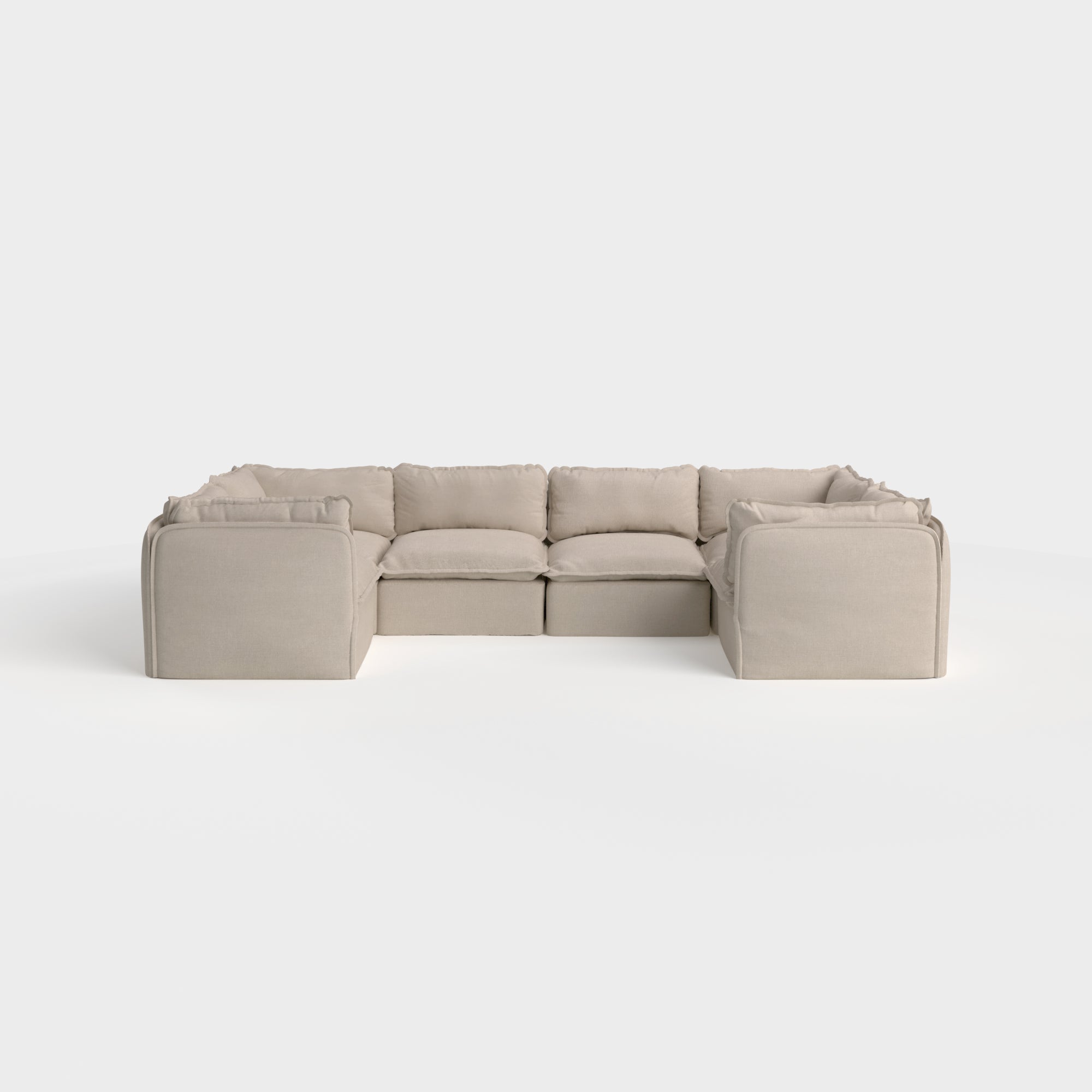 Slipcover Only - Modular Outdoor Washable 6-Seater U-Sectional | Classic Canvas in Sand