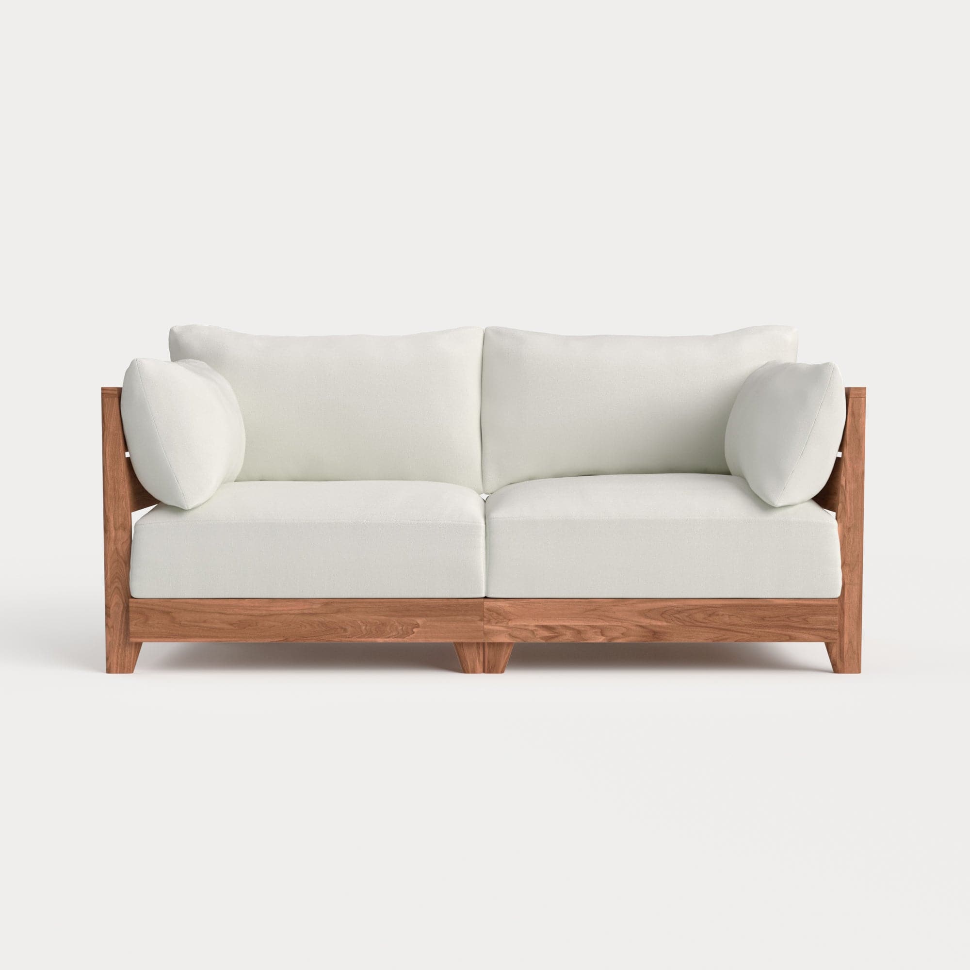Dwell™ Modular Teak Outdoor Loveseat | Classic Canvas in Cloud