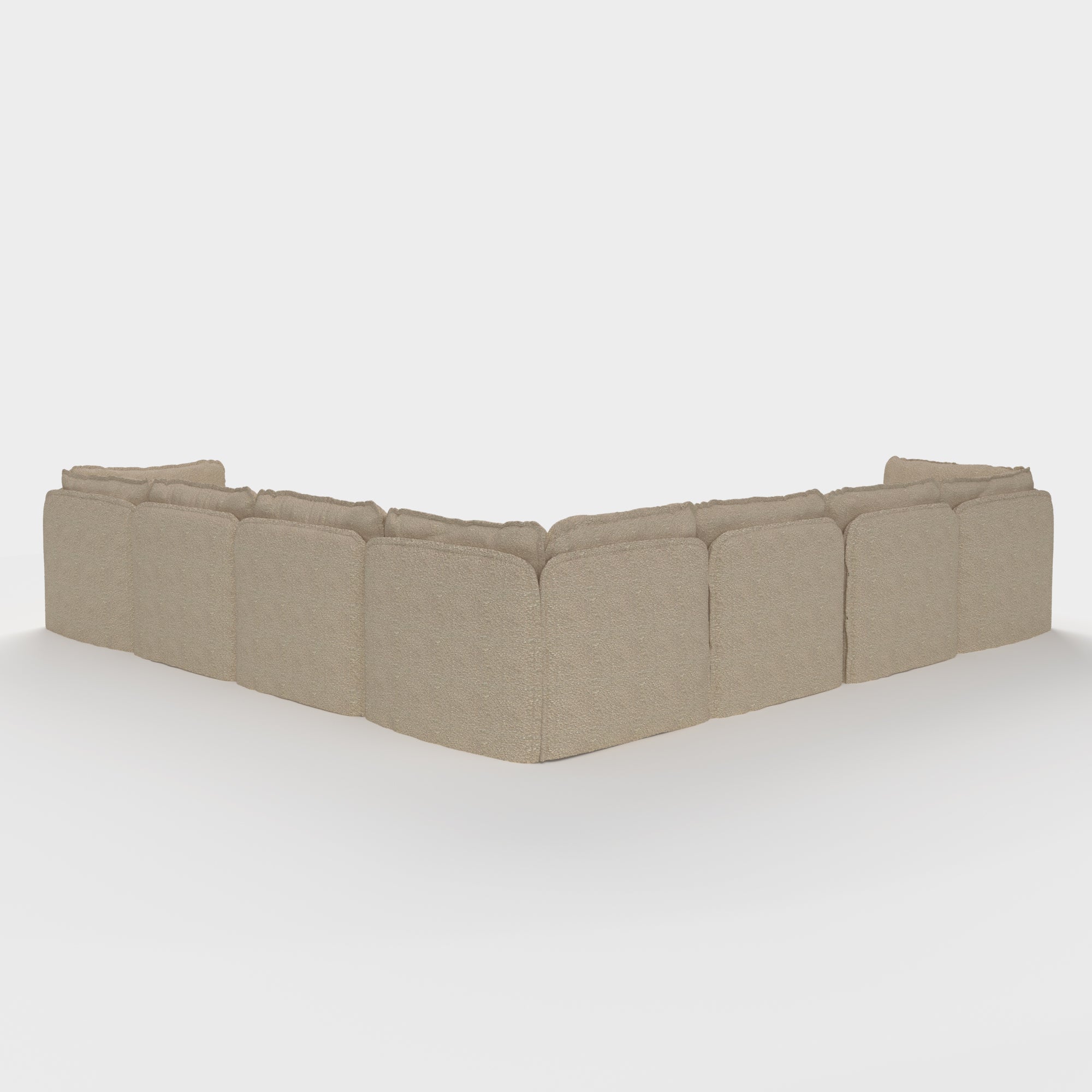 Slipcover Only - Modular Outdoor Washable 7-Seater Corner Sectional | Alfresco Boucle in Cashew