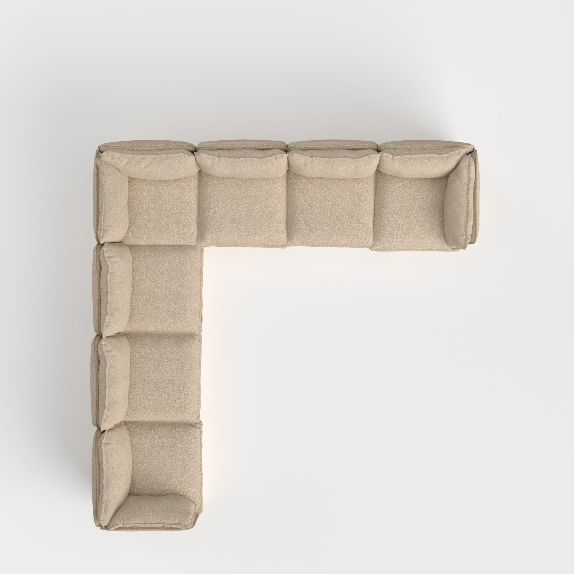 Slipcover Only - Modular Outdoor Washable 7-Seater Corner Sectional | Alfresco Boucle in Cashew