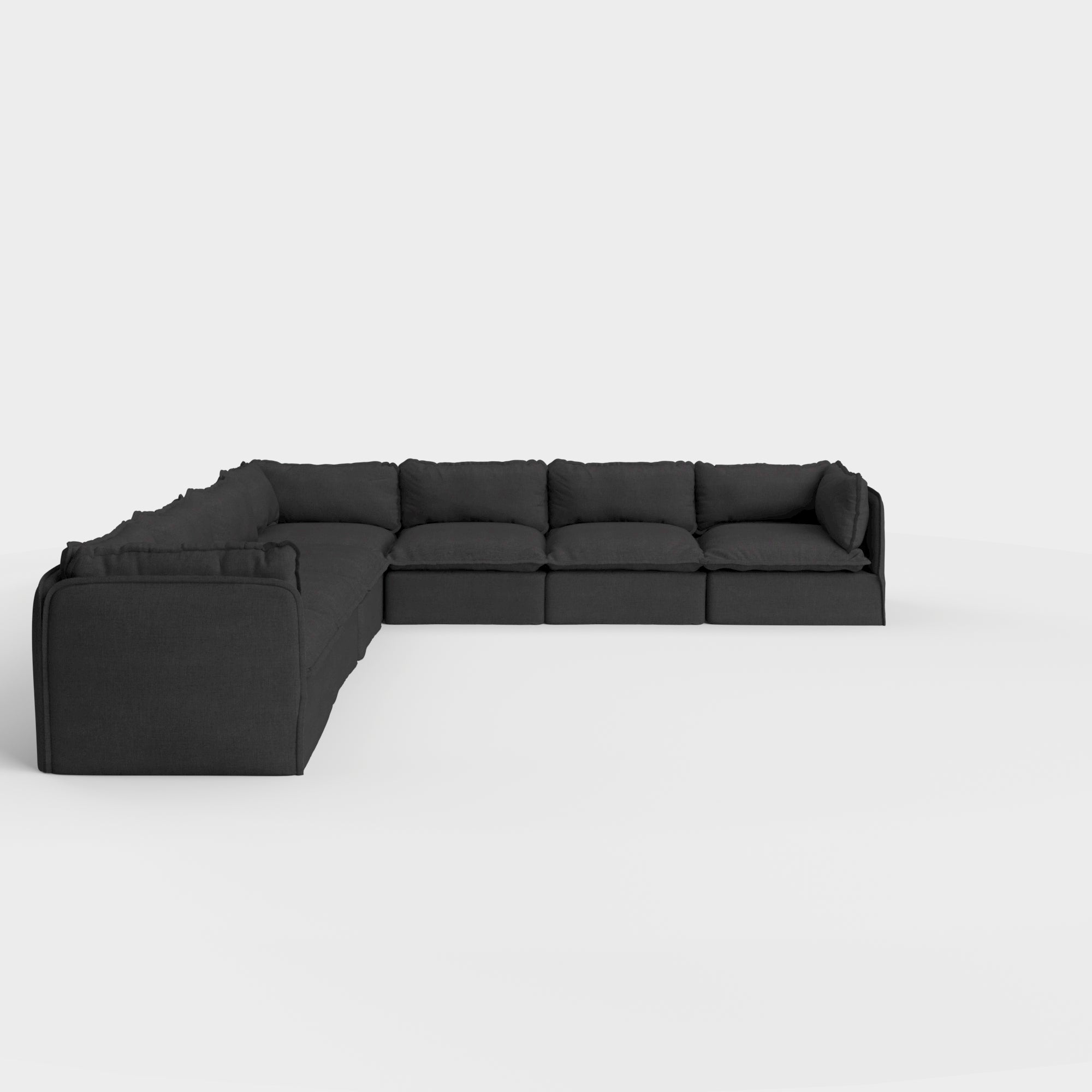 Slipcover Only - Modular Outdoor Washable 7-Seater Corner Sectional | Classic Canvas in Charcoal