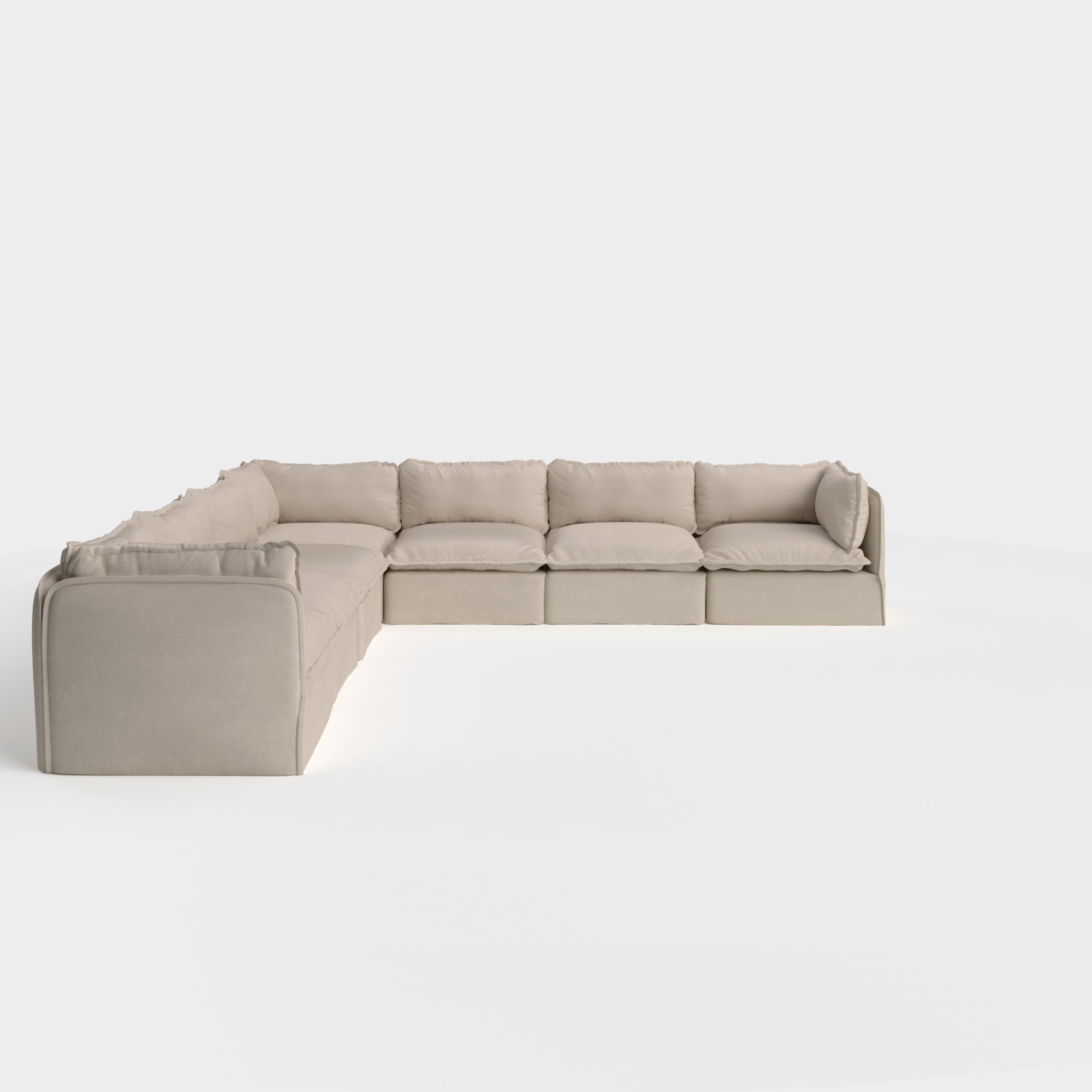 Slipcover Only - Modular Outdoor Washable 7-Seater Corner Sectional | Classic Canvas in Sand