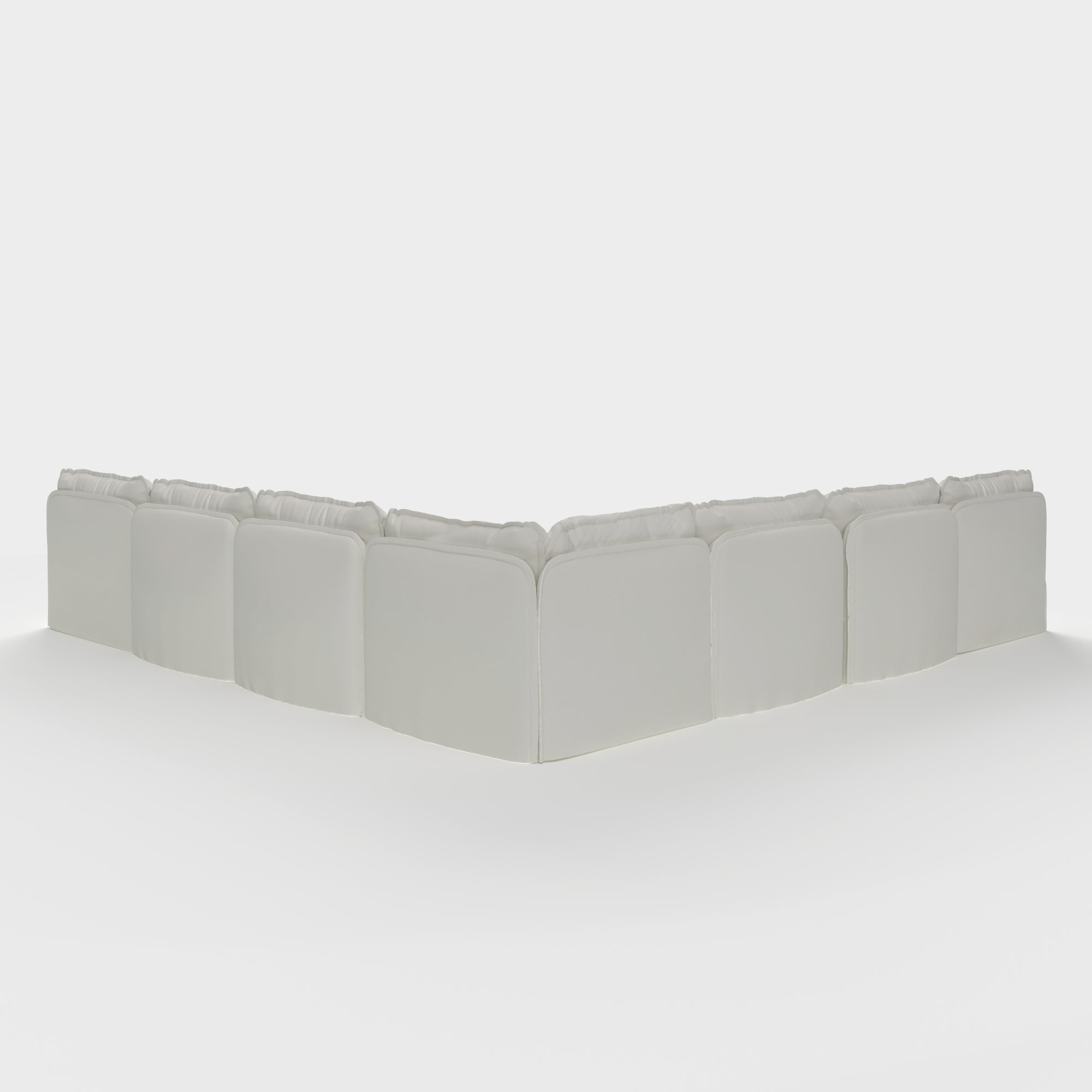 Slipcover Only - Modular Outdoor Washable 7-Seater Open-Ends Corner Sectional + Bench Ottoman | Classic Canvas in Cloud