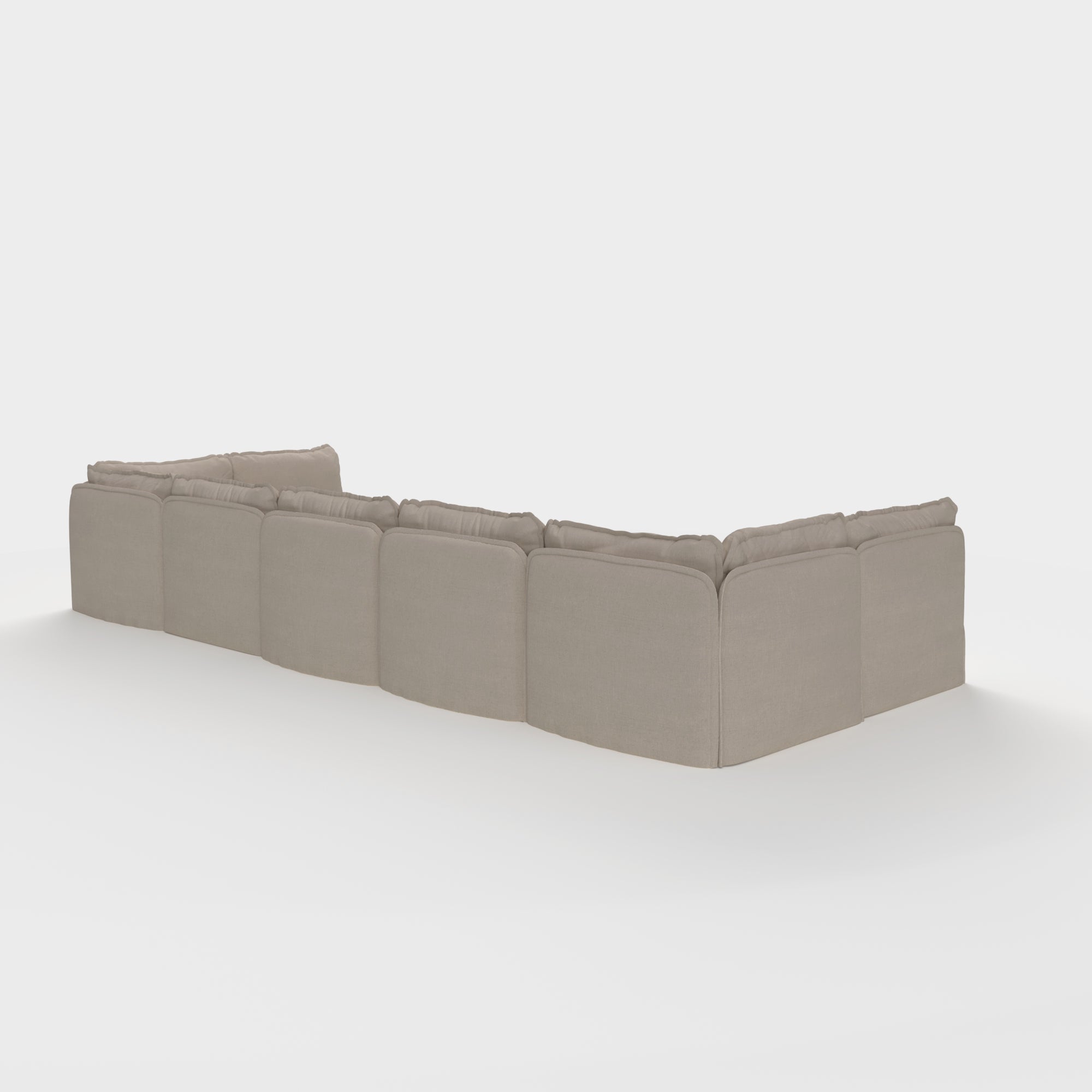 Slipcover Only - Modular Outdoor Washable 7-Seater Open-Ends U-Sectional | Classic Canvas in Sand