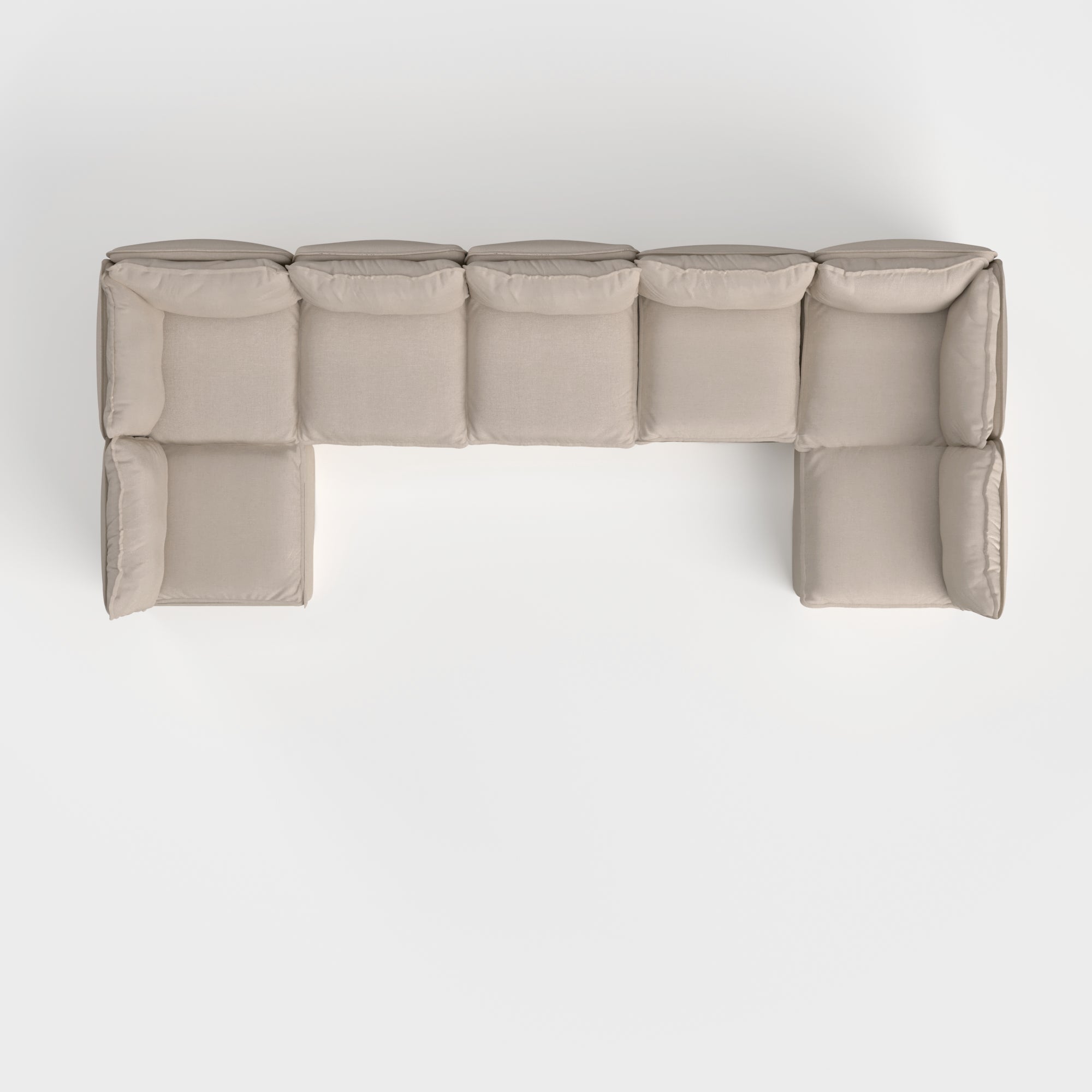 Slipcover Only - Modular Outdoor Washable 7-Seater Open-Ends U-Sectional | Classic Canvas in Sand