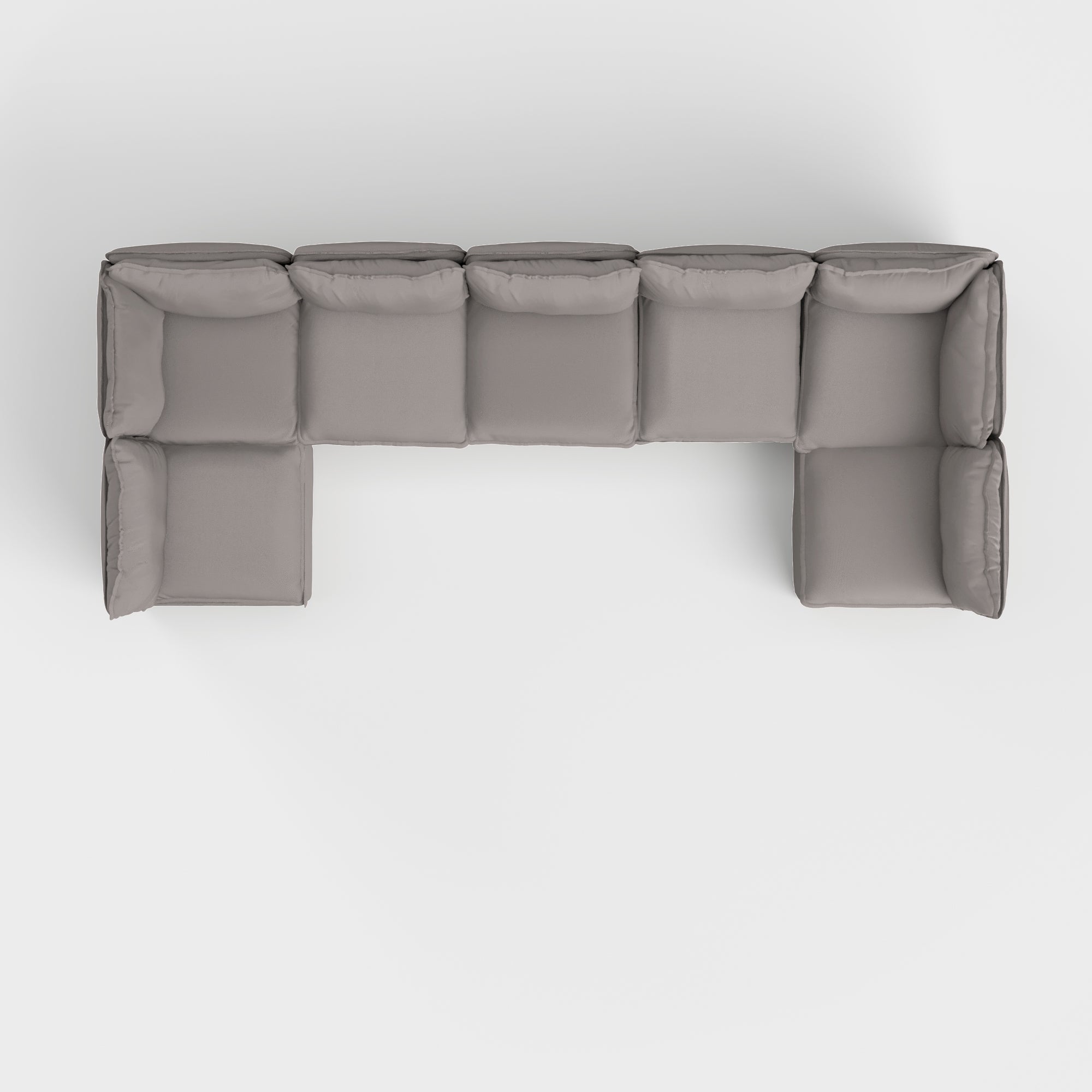 Slipcover Only - Modular Outdoor Washable 7-Seater Open-Ends U-Sectional | Nano Slubweave in Haze Gray