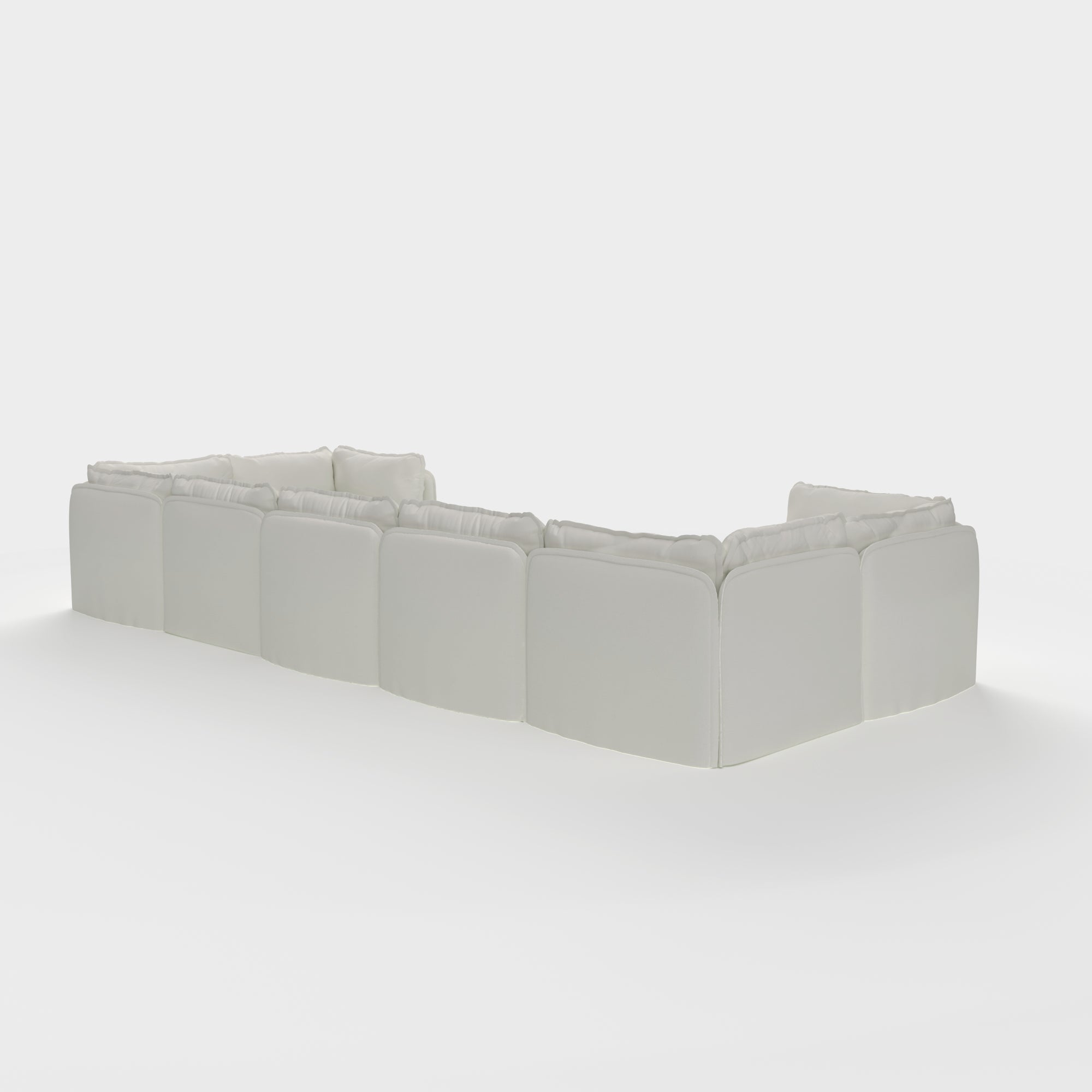Slipcover Only - Modular Outdoor Washable 7-Seater U-Sectional | Classic Canvas in Cloud