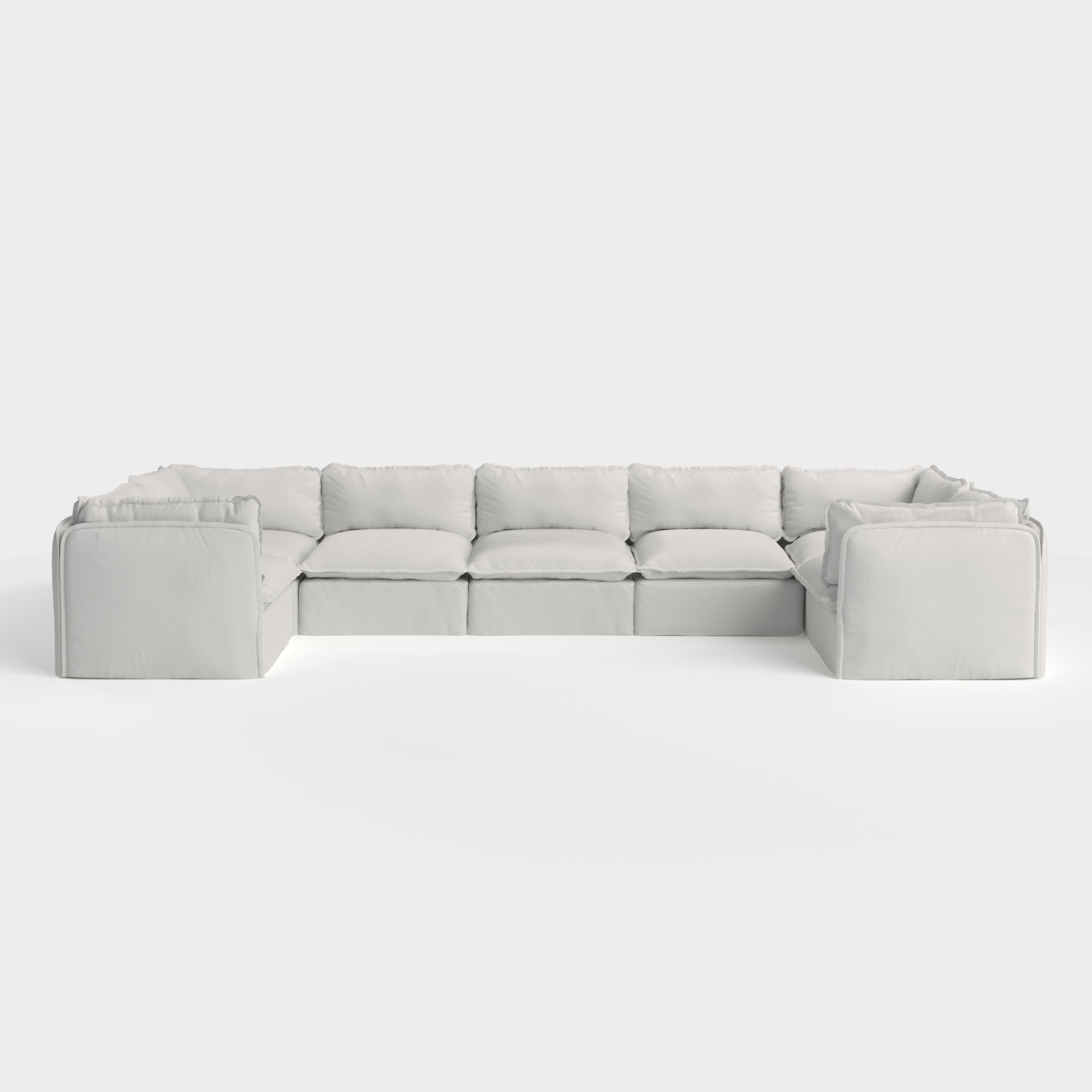 Slipcover Only - Modular Outdoor Washable 7-Seater U-Sectional | Nano Slubweave in Mist