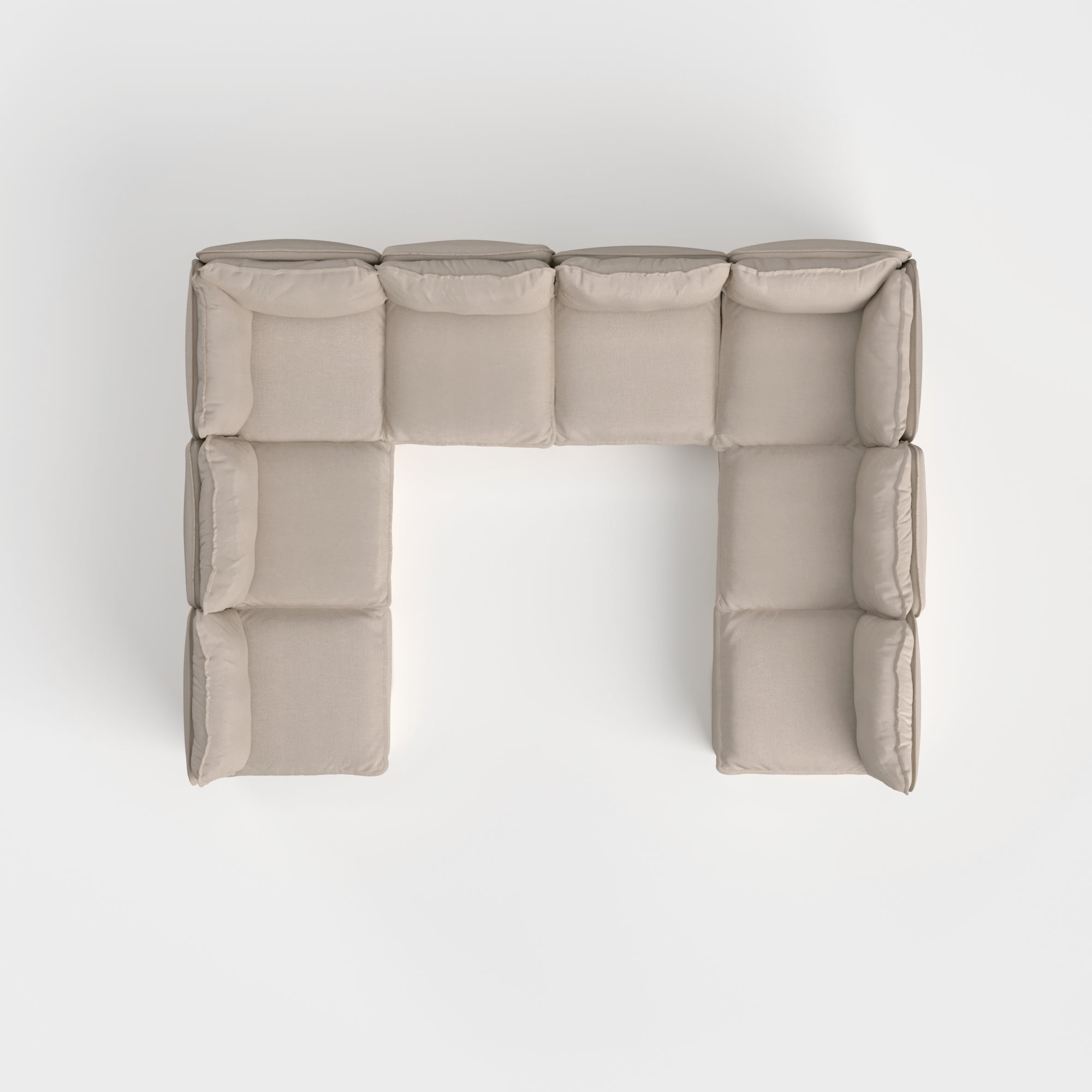 Slipcover Only - Modular Outdoor Washable 8-Seater Open-Ends U-Sectional | Classic Canvas in Sand