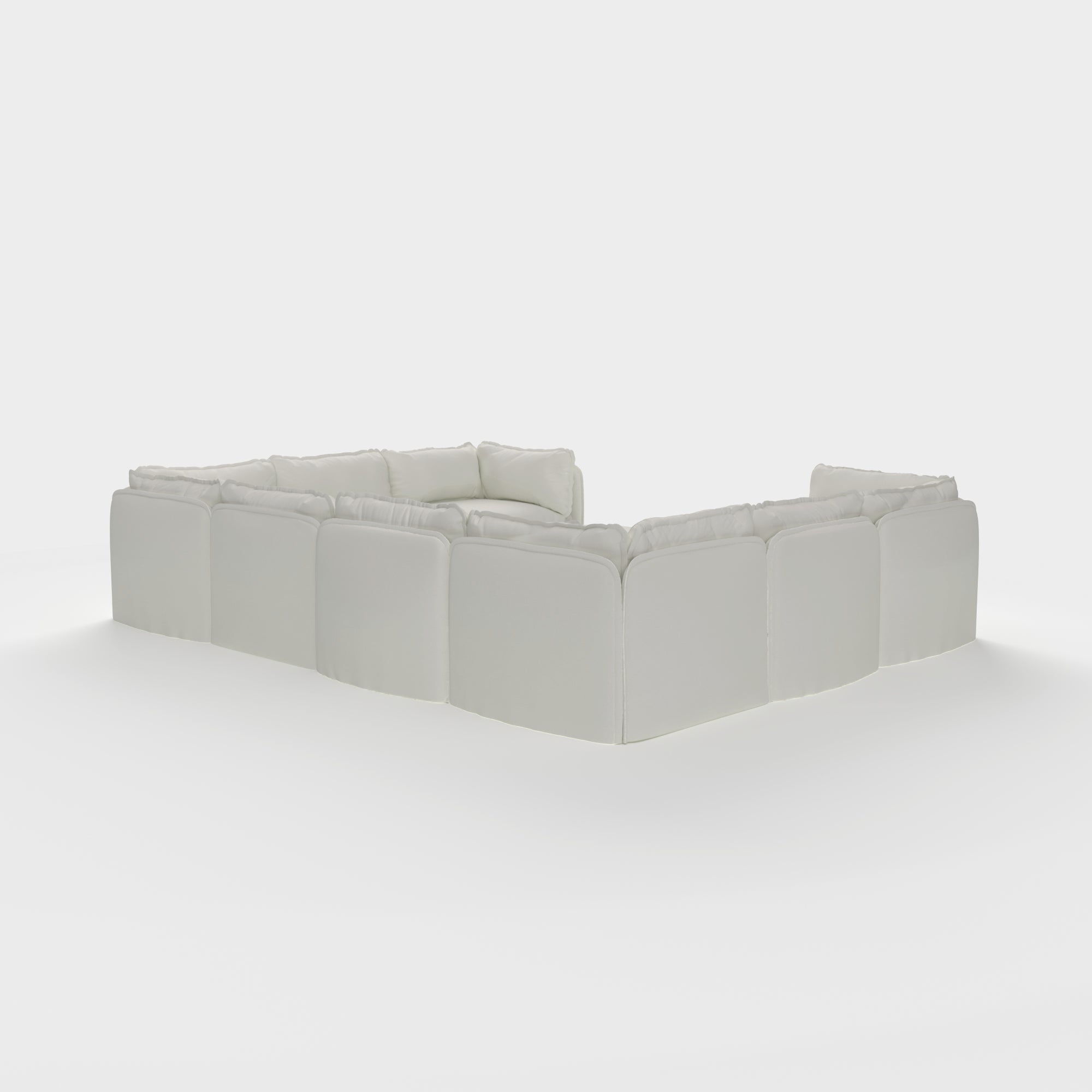 Slipcover Only - Modular Outdoor Washable 8-Seater U-Sectional + Ottoman | Classic Canvas in Cloud