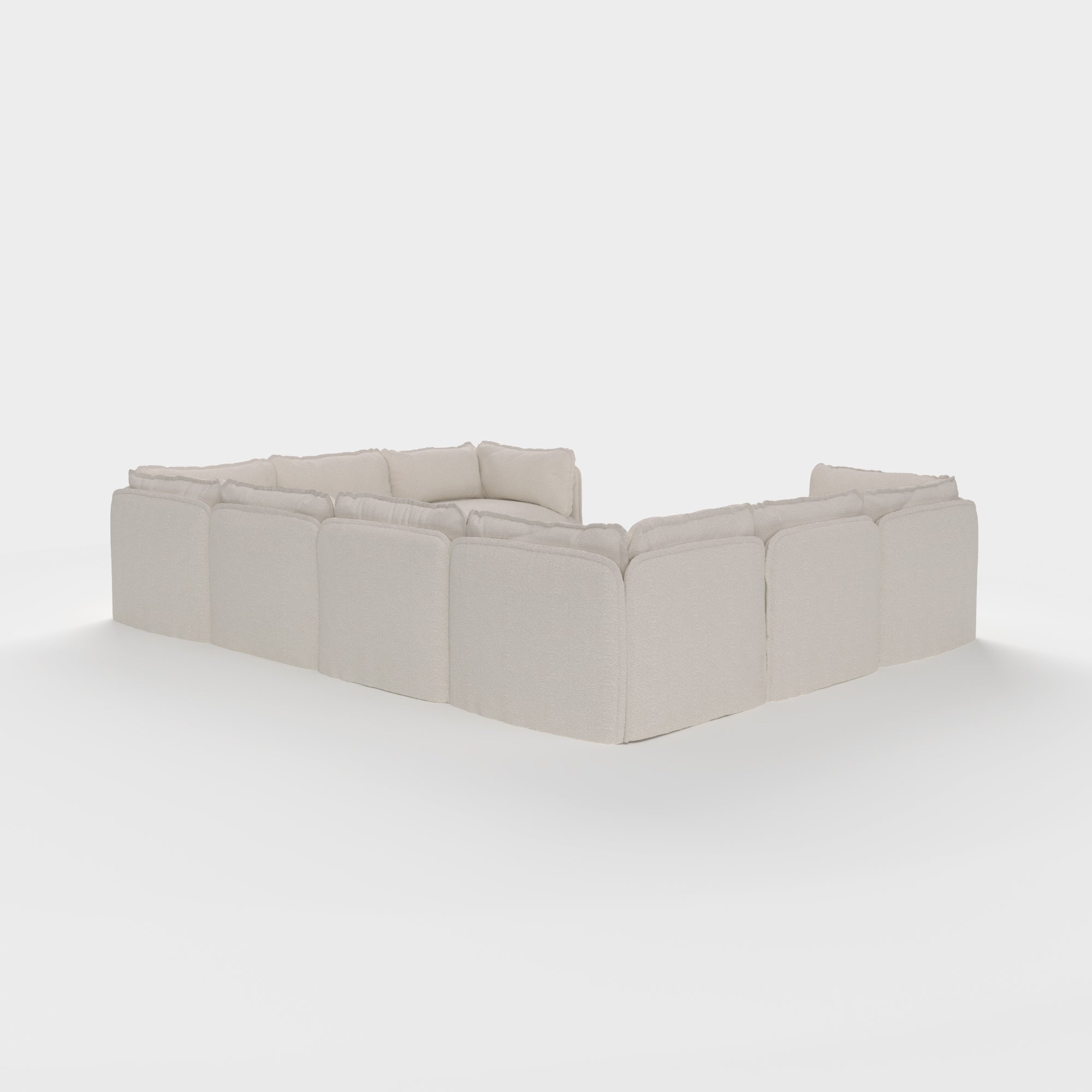 Slipcover Only - Modular Outdoor Washable 8-Seater U-Sectional | Alfresco Boucle in Creme