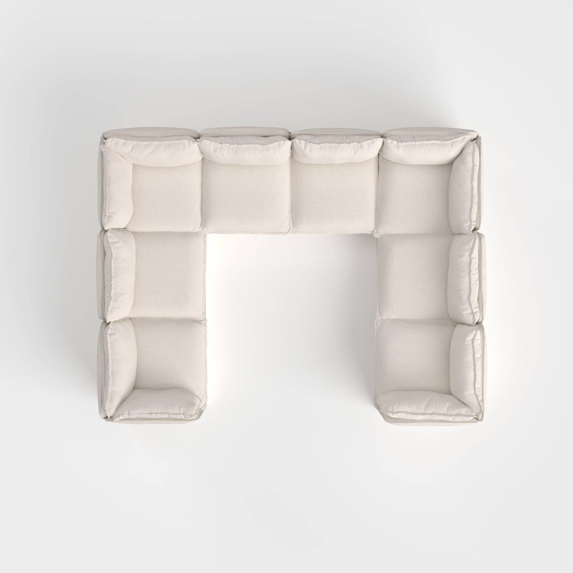 Slipcover Only - Modular Outdoor Washable 8-Seater U-Sectional | Alfresco Boucle in Creme