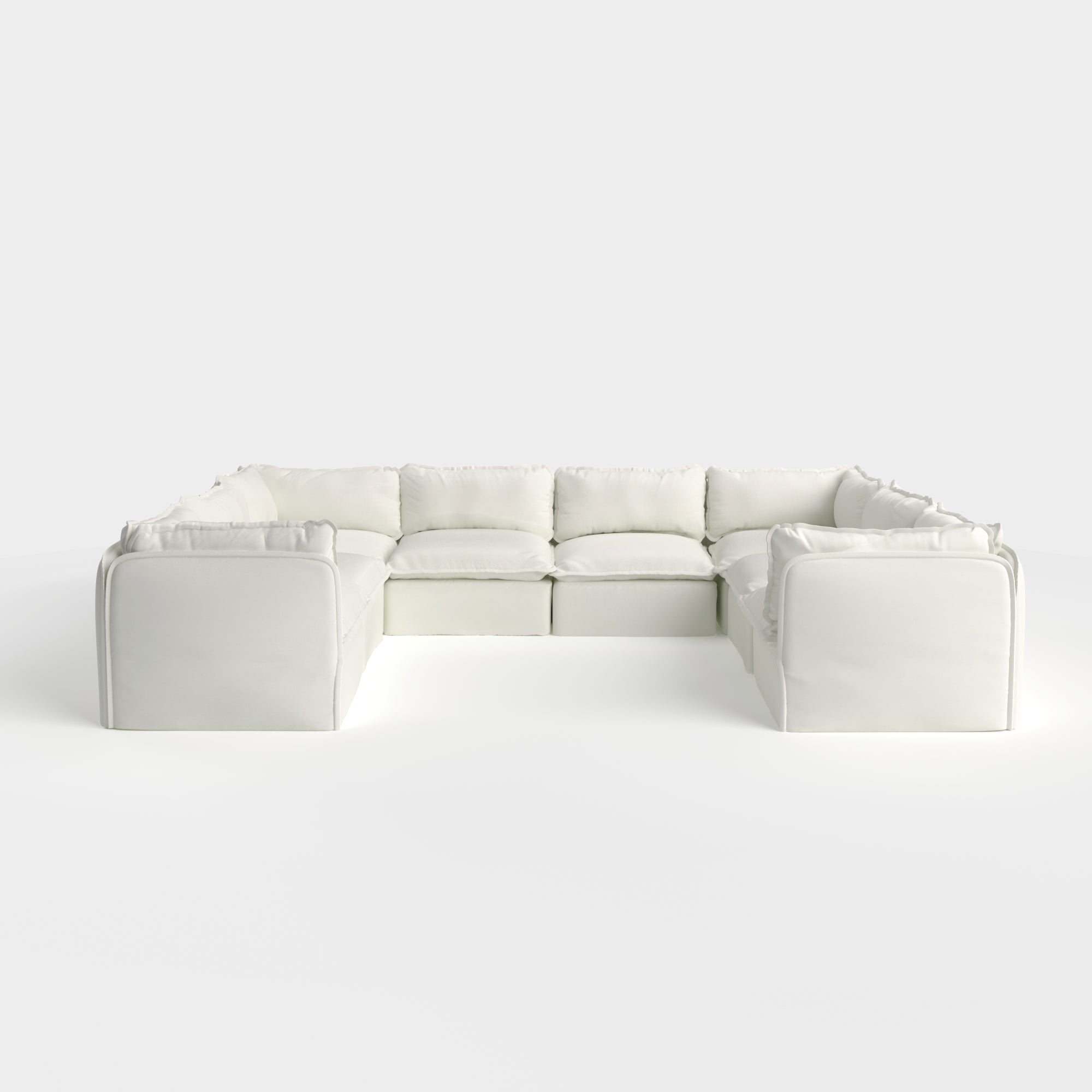 Slipcover Only - Modular Outdoor Washable 8-Seater U-Sectional | Classic Canvas in Cloud