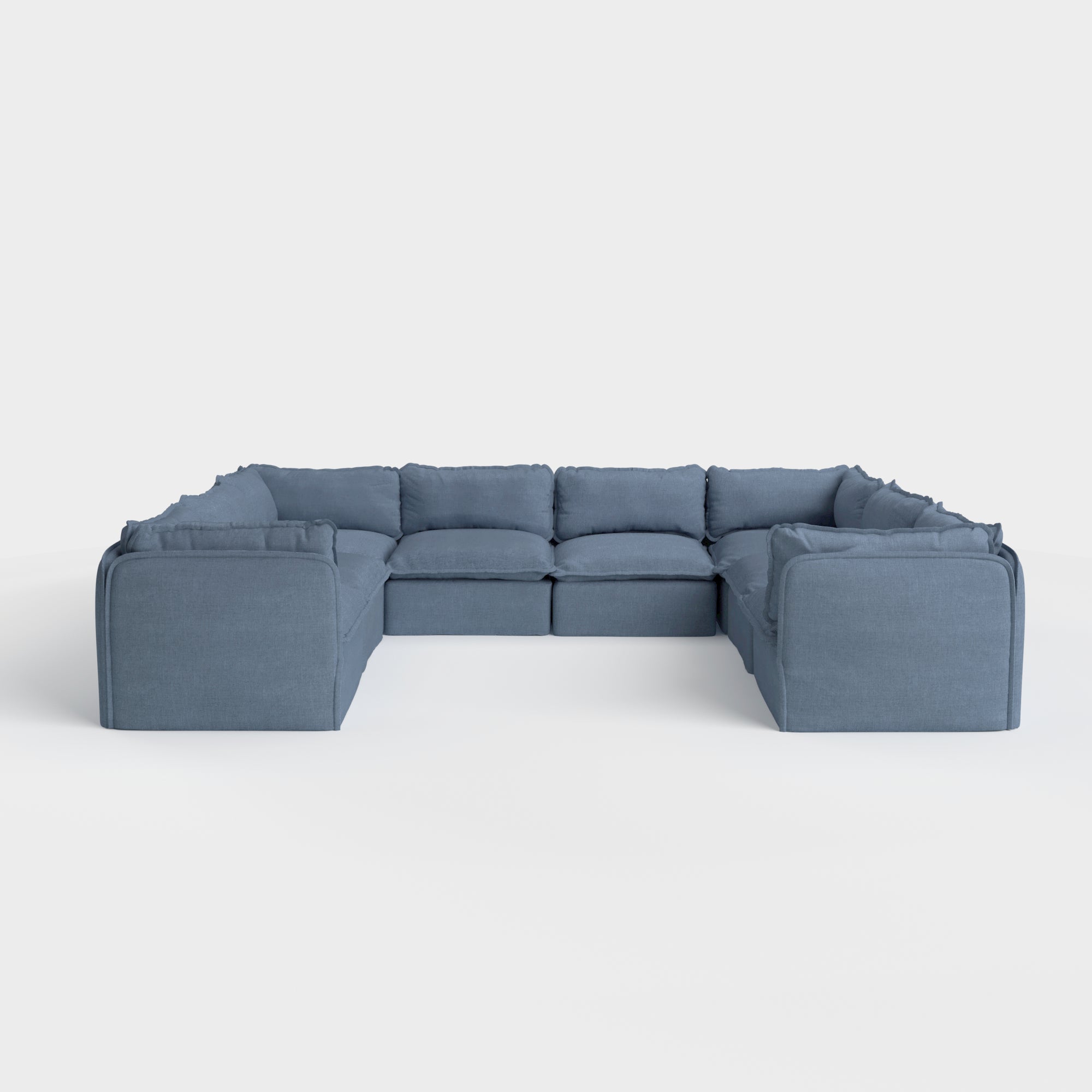 Slipcover Only - Modular Outdoor Washable 8-Seater U-Sectional | Classic Canvas in Ocean