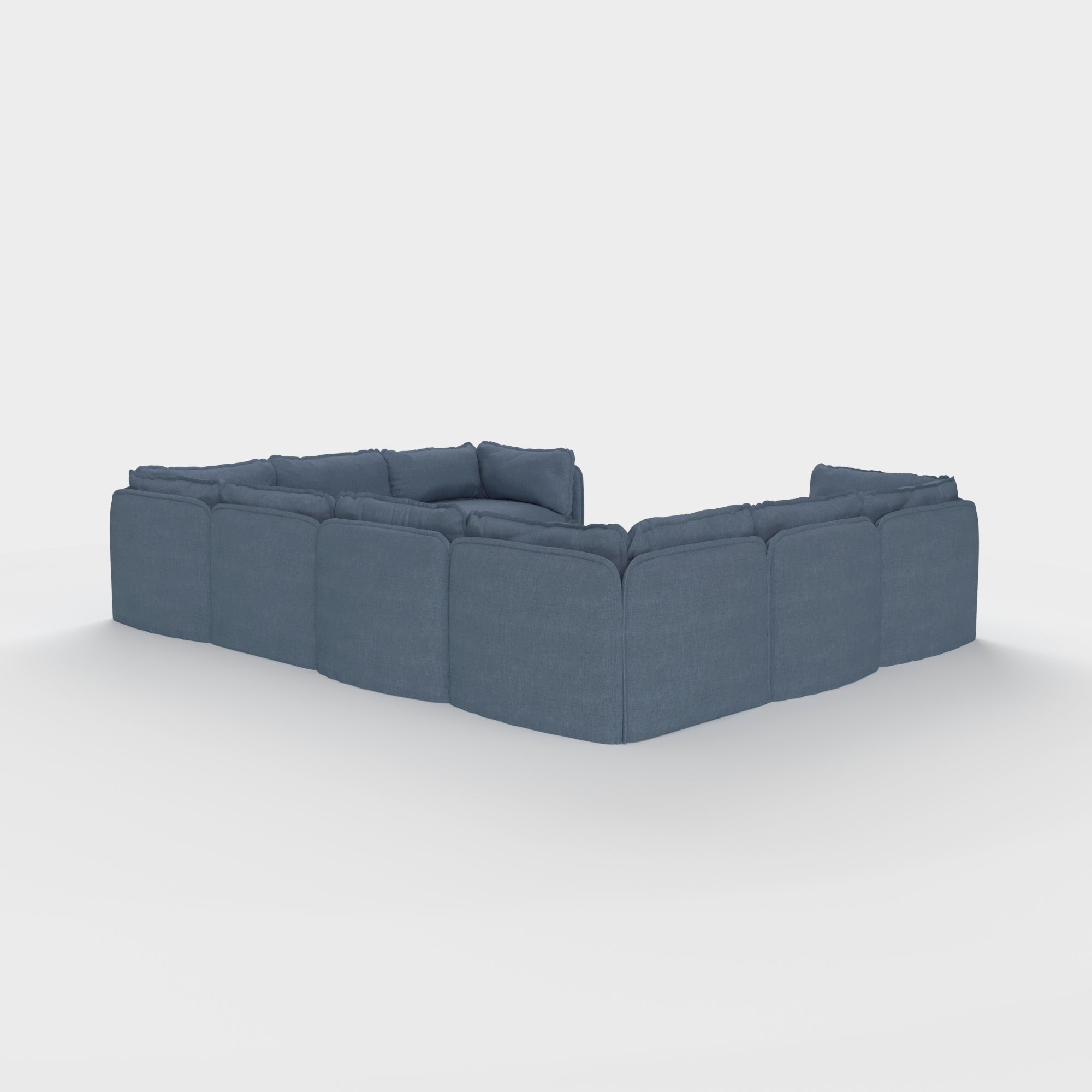 Slipcover Only - Modular Outdoor Washable 8-Seater U-Sectional | Classic Canvas in Ocean