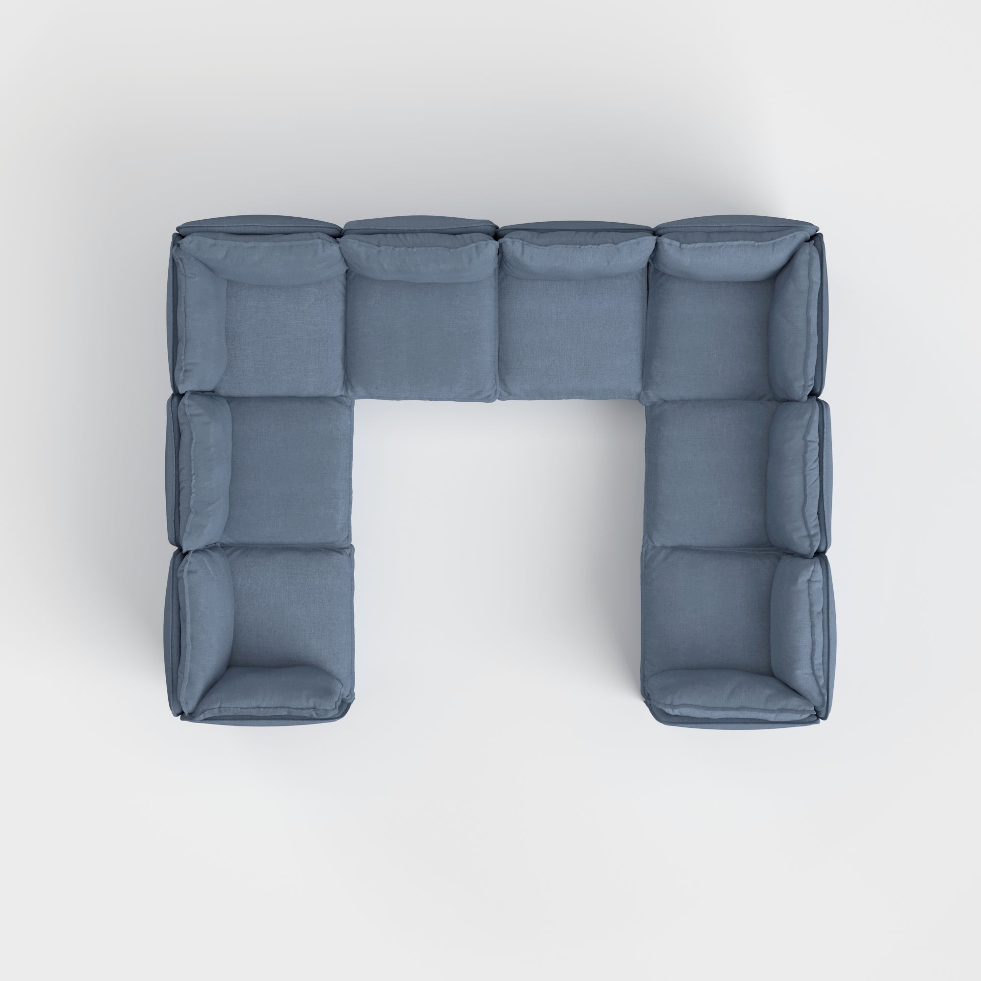 Slipcover Only - Modular Outdoor Washable 8-Seater U-Sectional | Classic Canvas in Ocean
