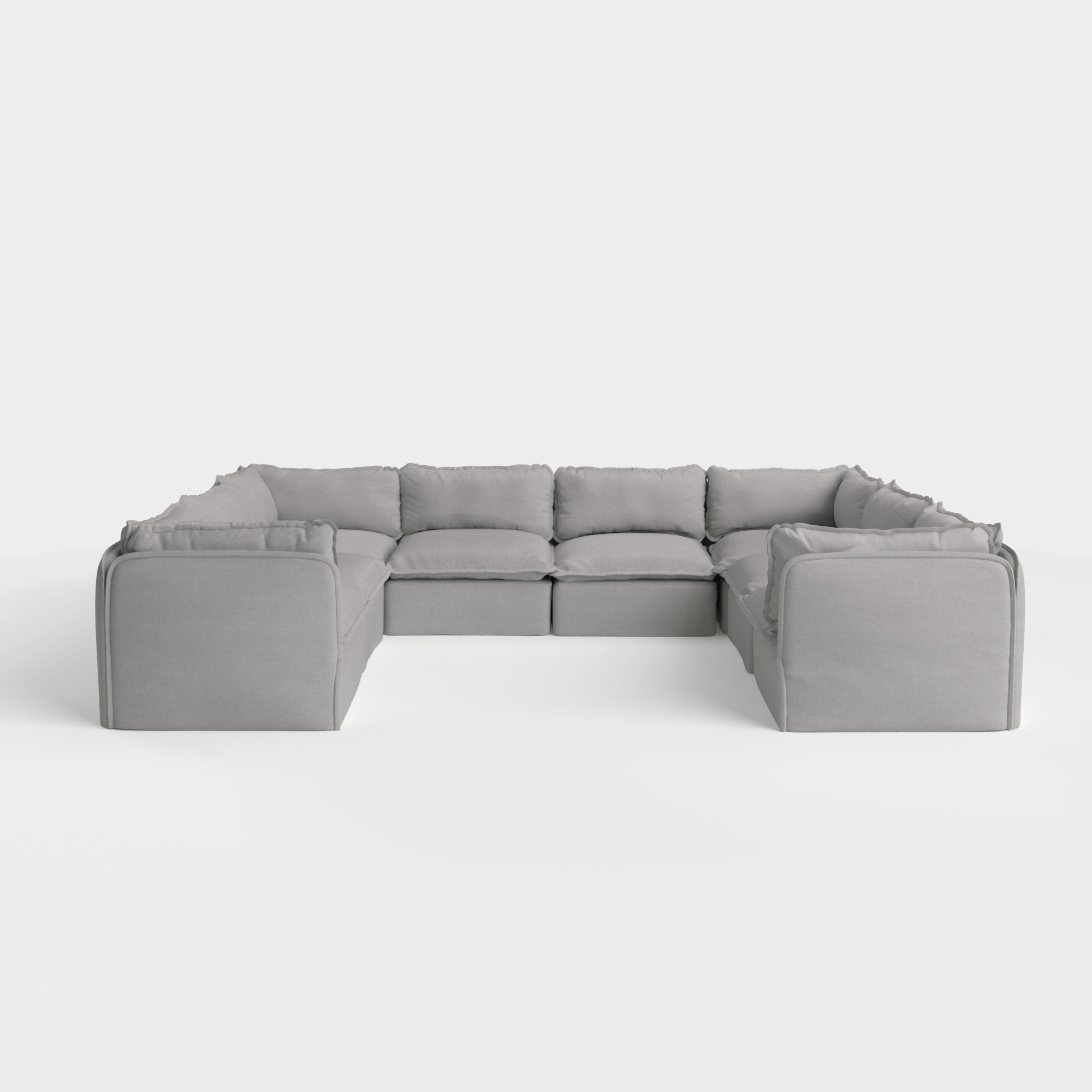 Slipcover Only - Modular Outdoor Washable 8-Seater U-Sectional | Classic Canvas in Stone Gray