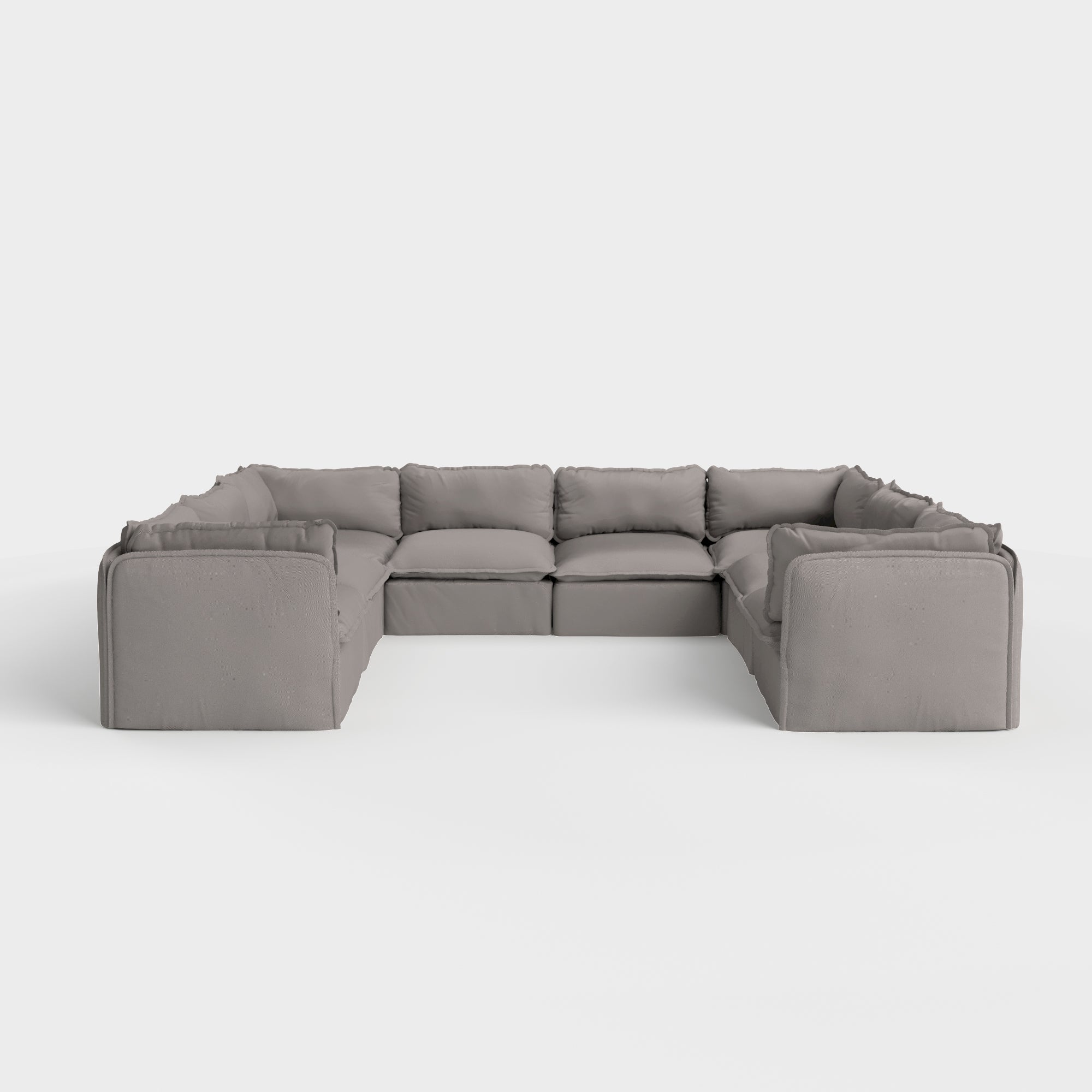 Slipcover Only - Modular Outdoor Washable 8-Seater U-Sectional | Nano Slubweave in Haze Gray