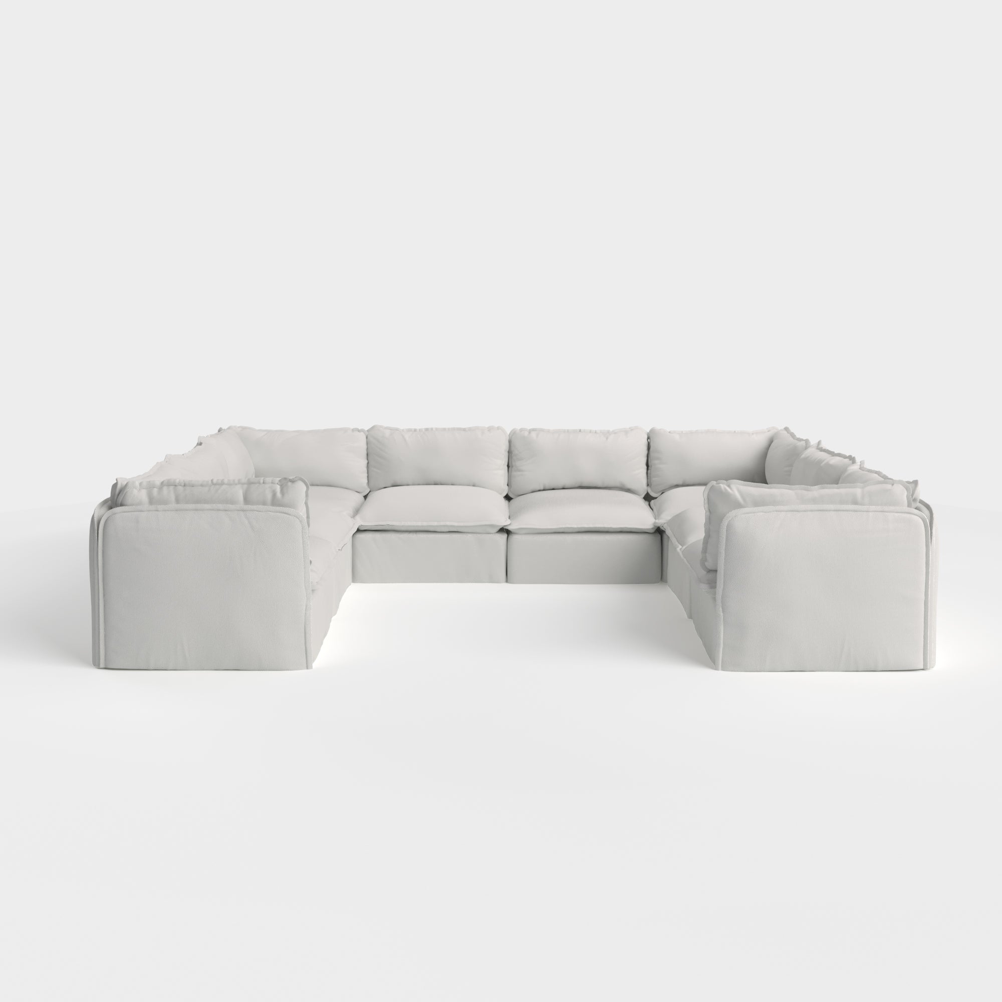 Slipcover Only - Modular Outdoor Washable 8-Seater U-Sectional | Nano Slubweave in Mist
