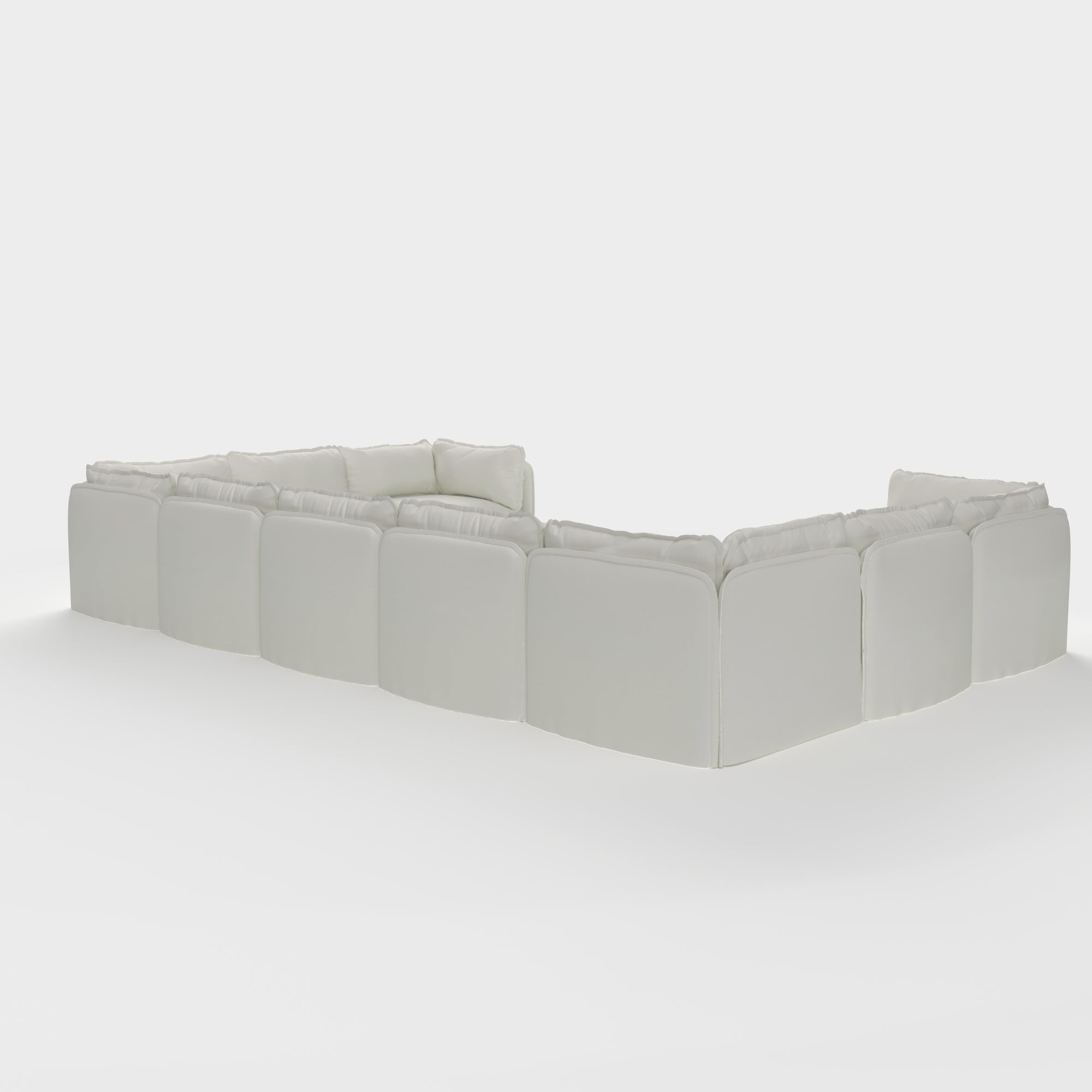 Slipcover Only - Modular Outdoor Washable 9-Seater U-Sectional + Bench Ottoman | Classic Canvas in Cloud