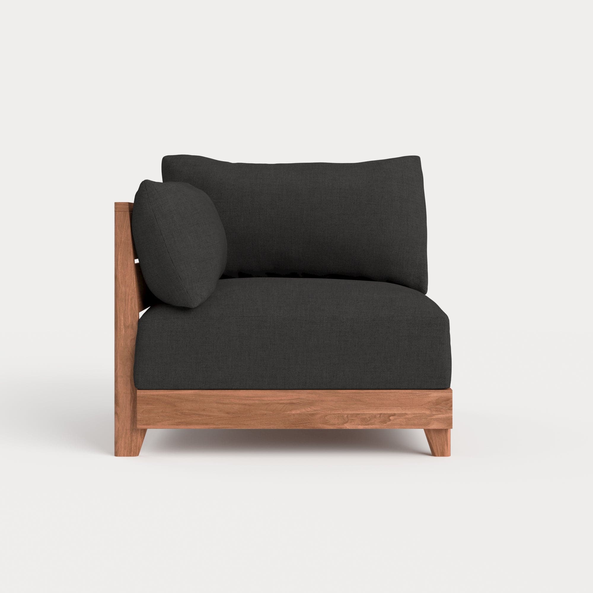 Dwell™ Modular Teak Outdoor Modular Unit - End Chair | Classic Canvas in Charcoal