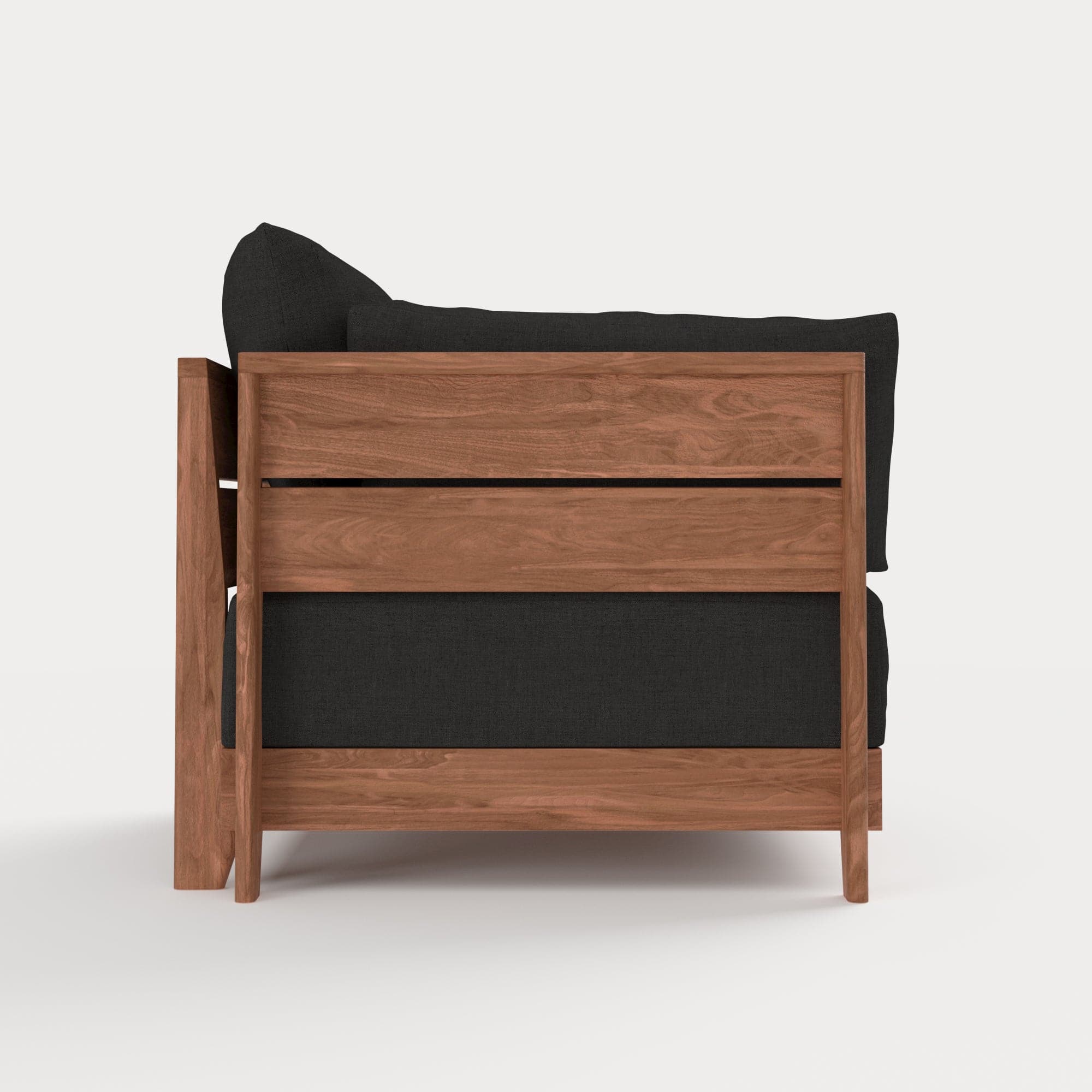 Dwell™ Modular Teak Outdoor Modular Unit - End Chair | Classic Canvas in Charcoal
