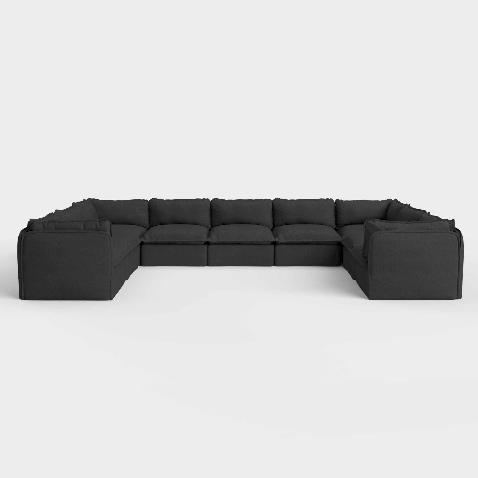 Slipcover Only - Modular Outdoor Washable 9-Seater U-Sectional | Classic Canvas in Charcoal