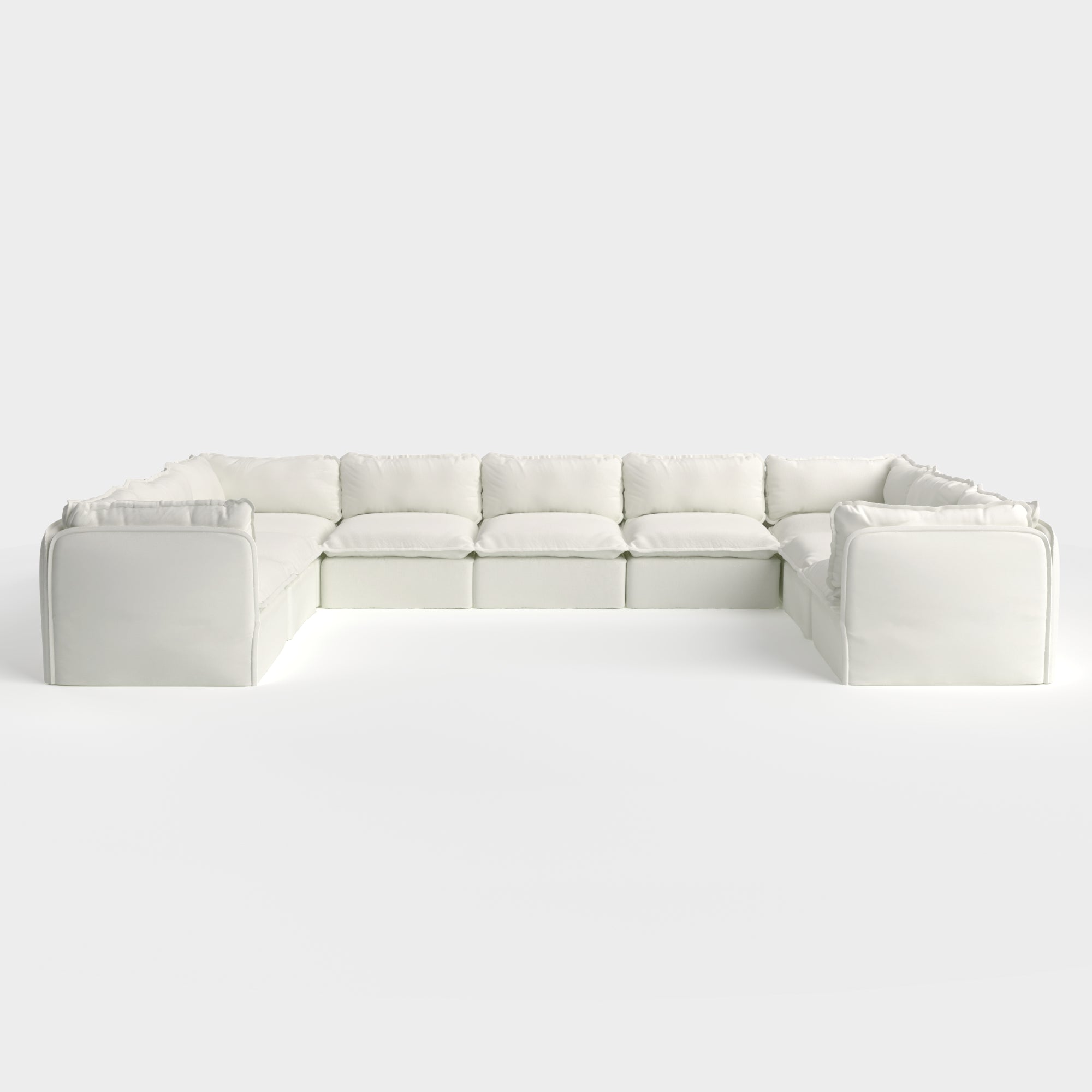 Slipcover Only - Modular Outdoor Washable 9-Seater U-Sectional | Classic Canvas in Cloud