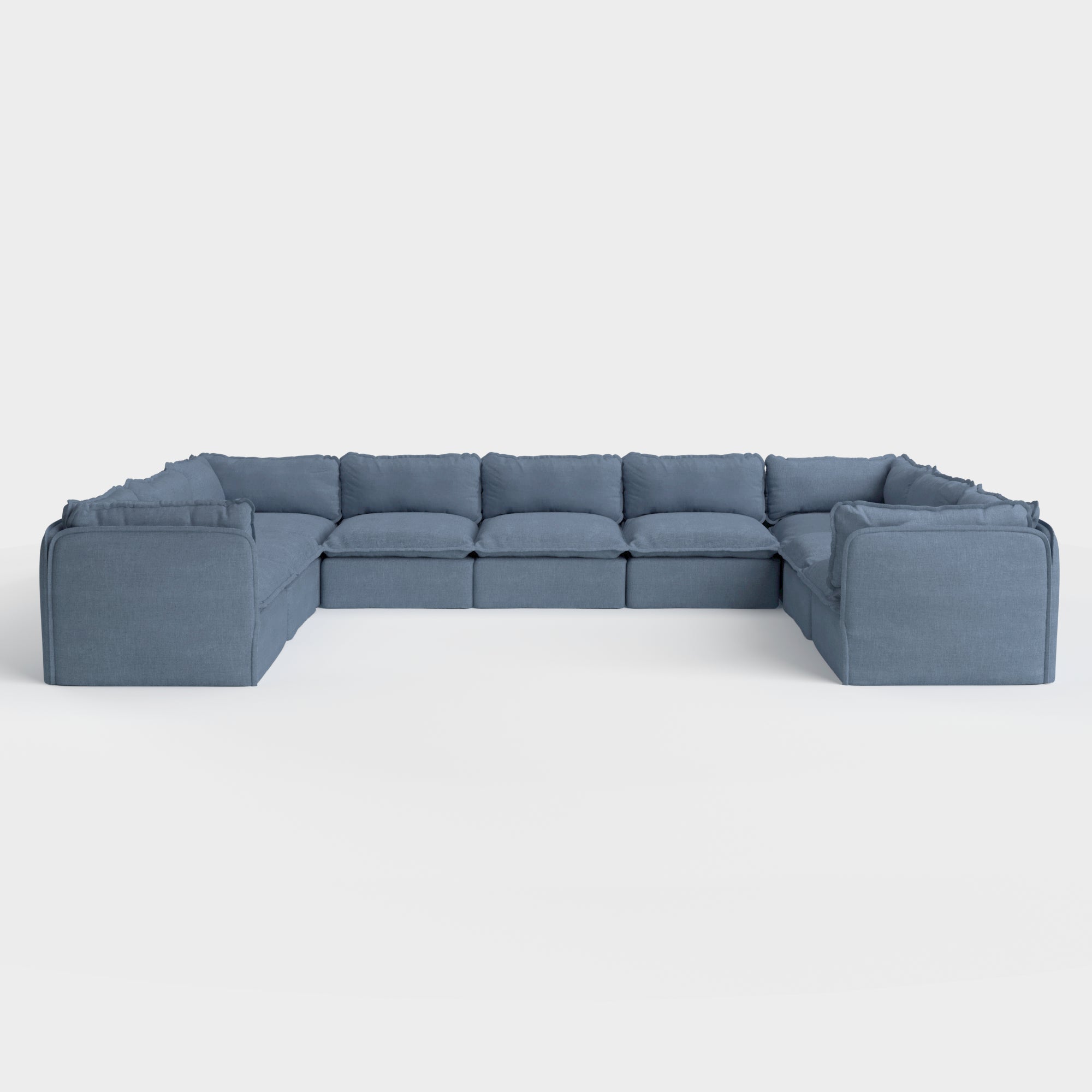 Slipcover Only - Modular Outdoor Washable 9-Seater U-Sectional | Classic Canvas in Ocean