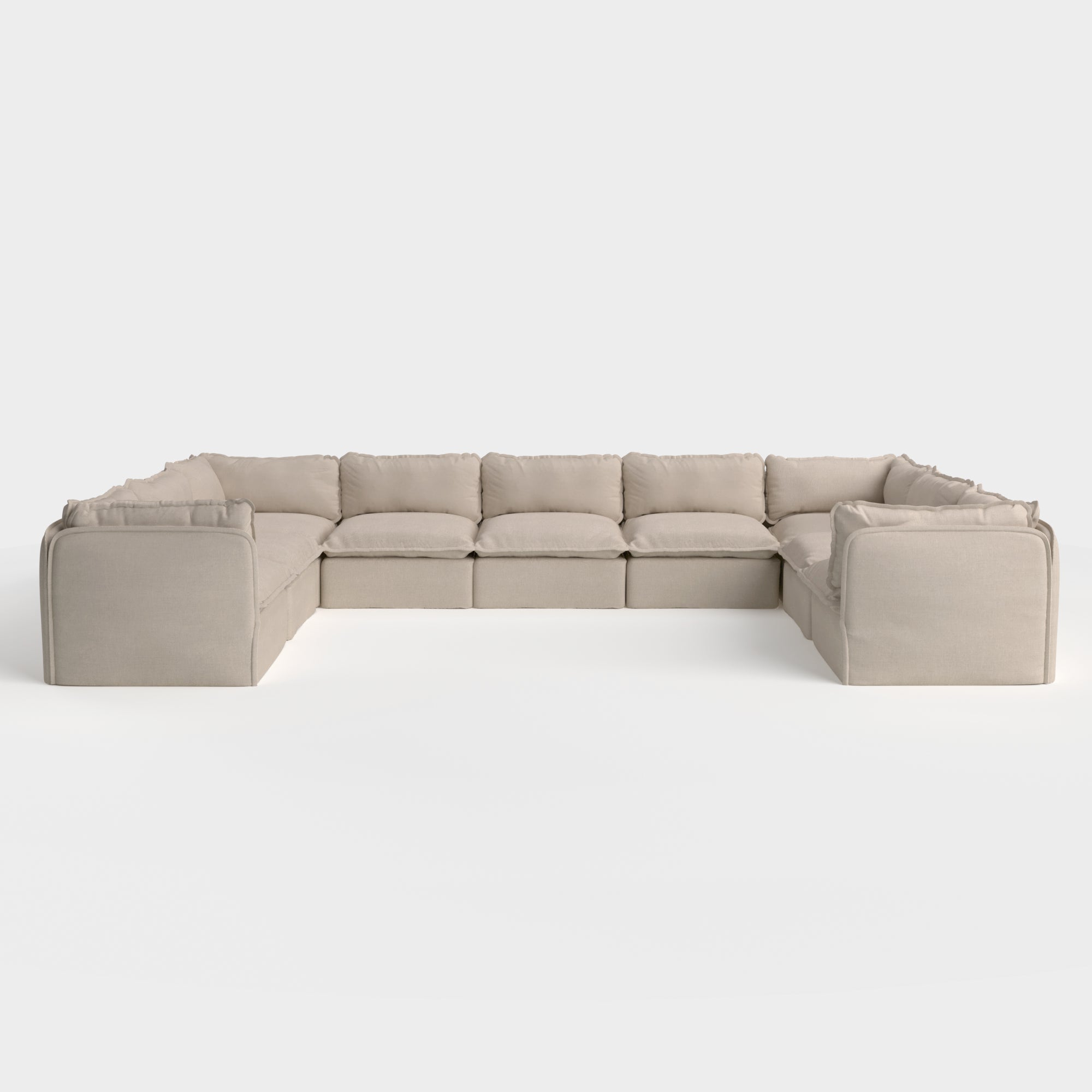 Slipcover Only - Modular Outdoor Washable 9-Seater U-Sectional | Classic Canvas in Sand