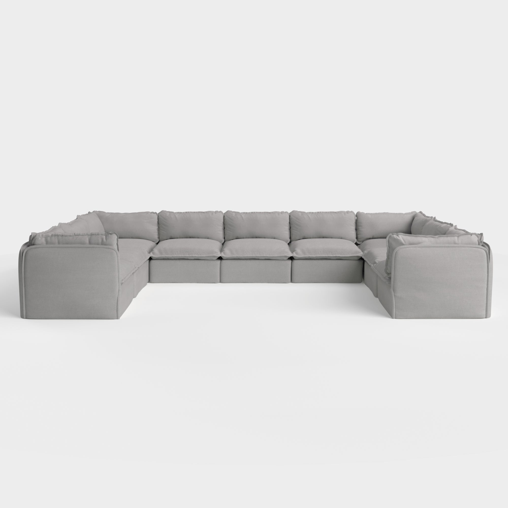 Slipcover Only - Modular Outdoor Washable 9-Seater U-Sectional | Classic Canvas in Stone Gray