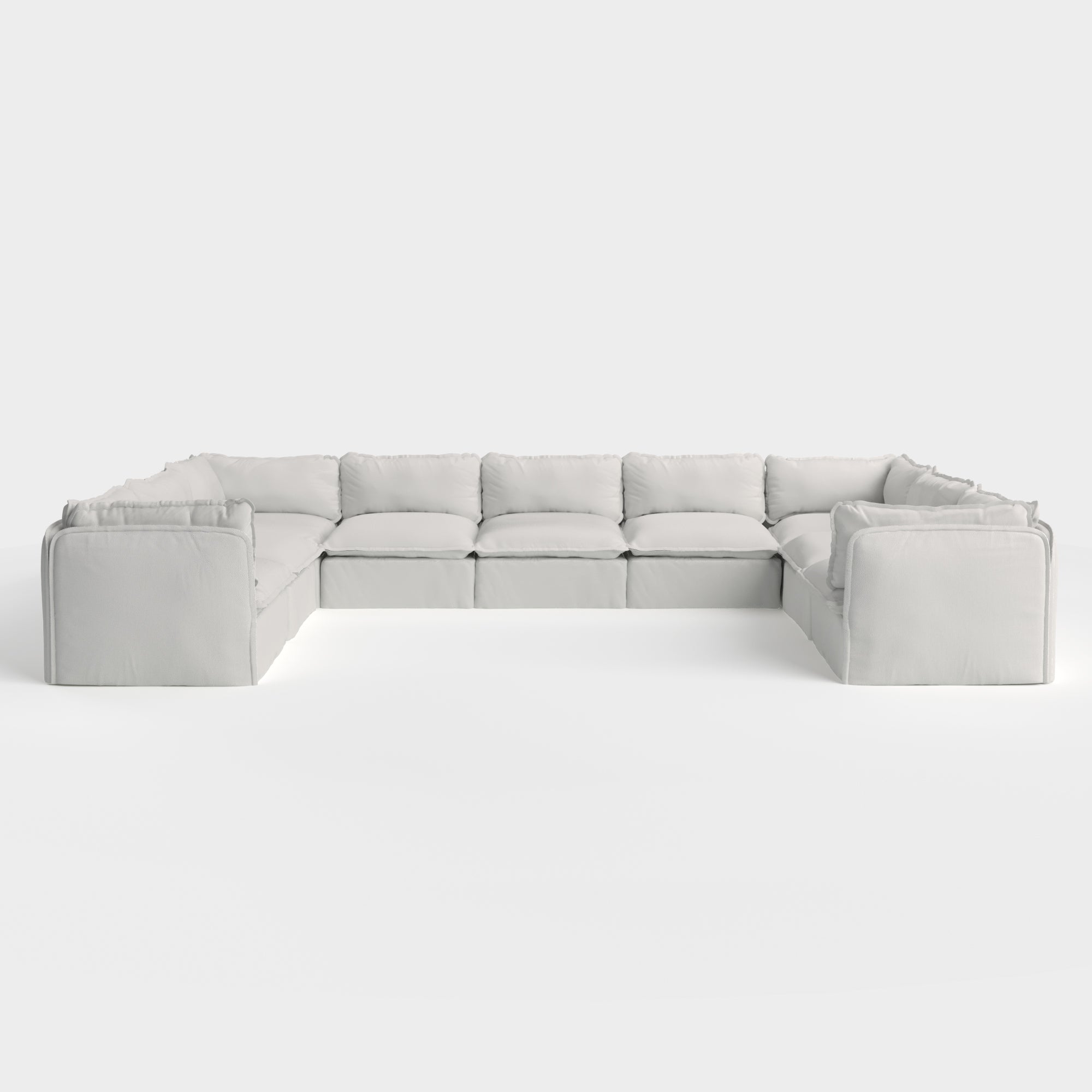 Slipcover Only - Modular Outdoor Washable 9-Seater U-Sectional | Nano Slubweave in Mist