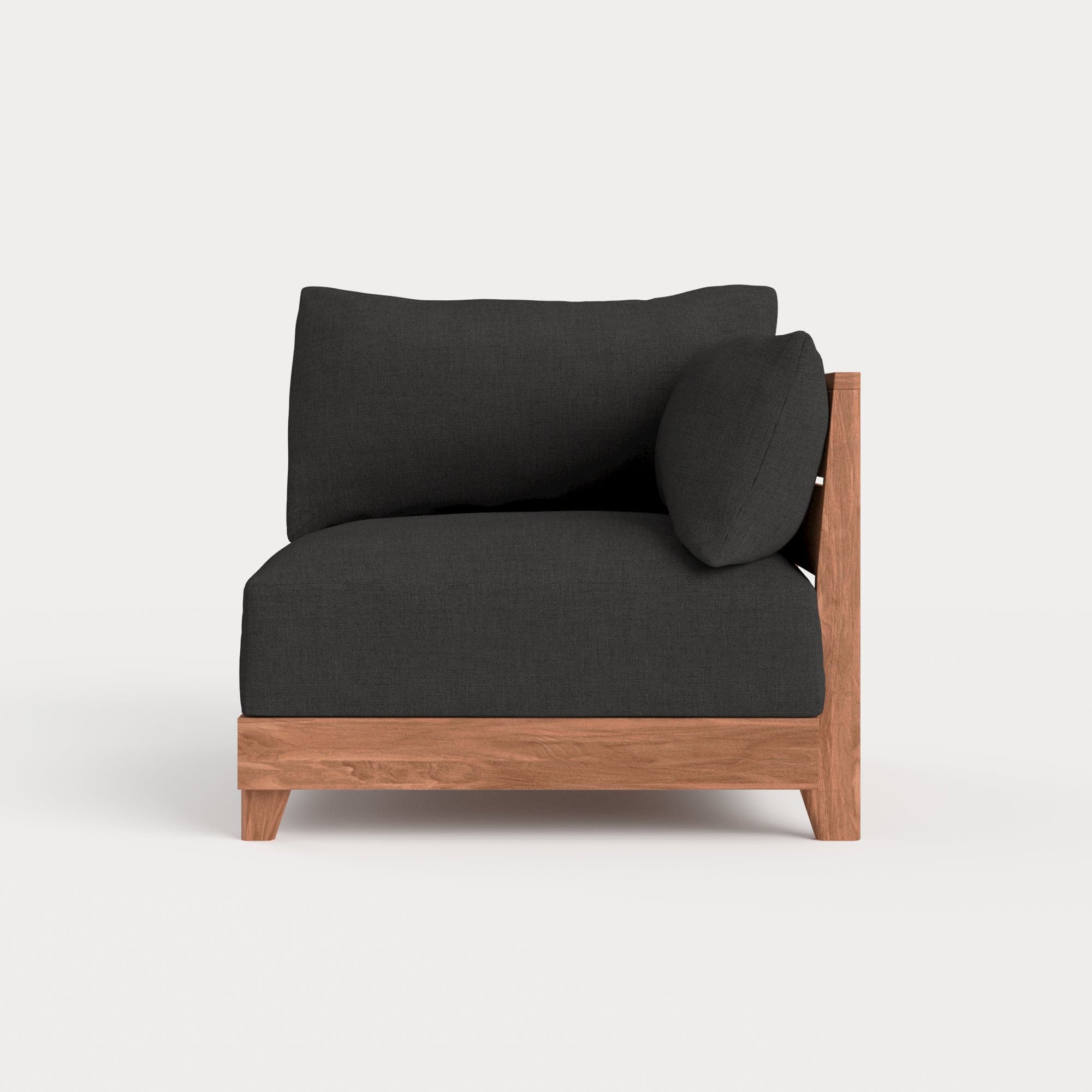 Dwell™ Modular Teak Outdoor Modular Unit - End Chair | Classic Canvas in Charcoal