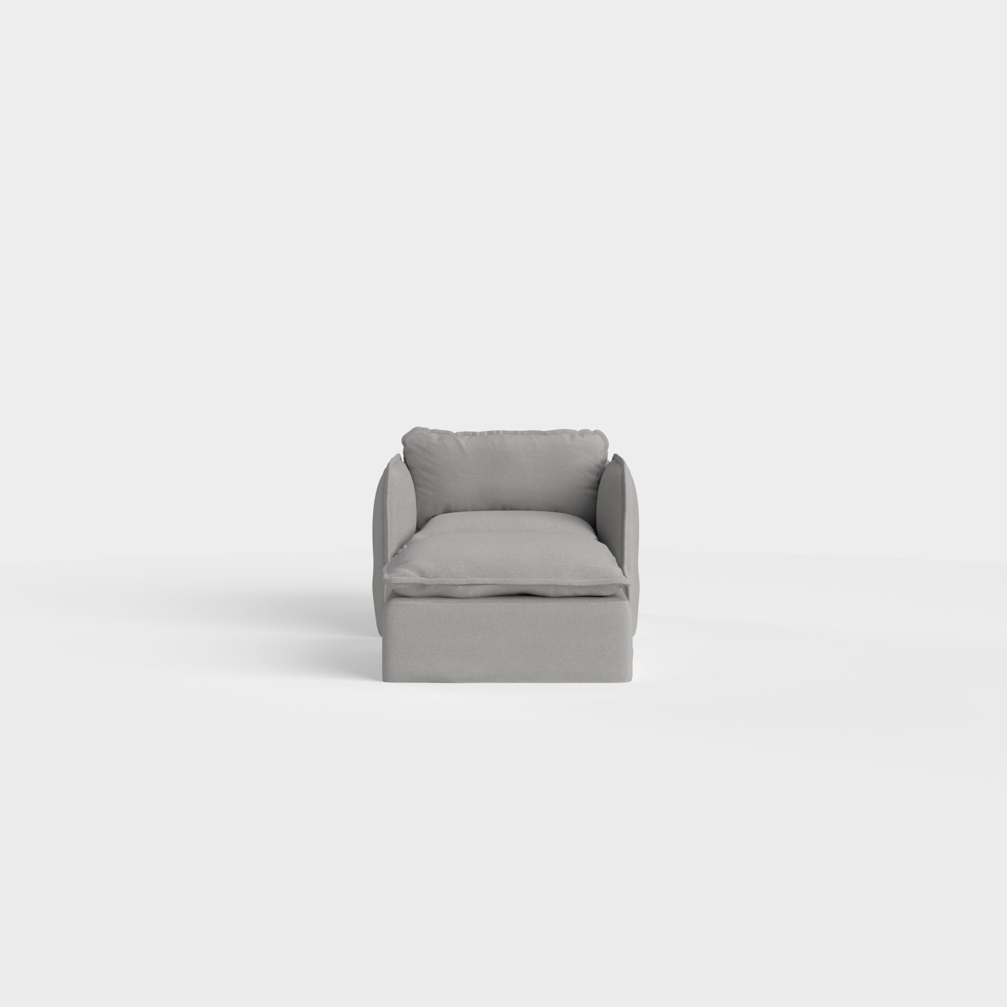 Slipcover Only - Modular Outdoor Washable Armchair & Ottoman | Classic Canvas in Stone Gray