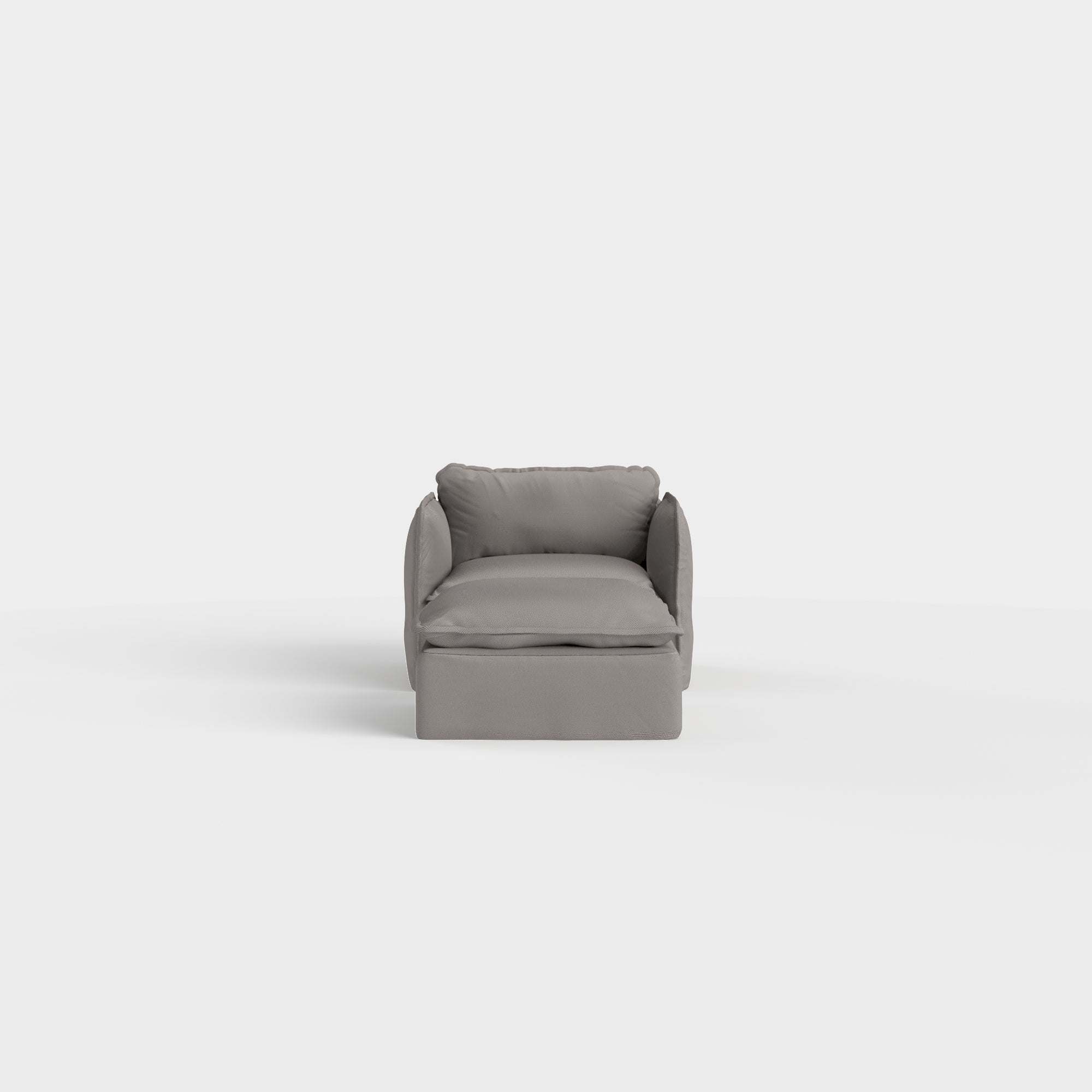 Slipcover Only - Modular Outdoor Washable Armchair & Ottoman | Nano Slubweave in Haze Gray