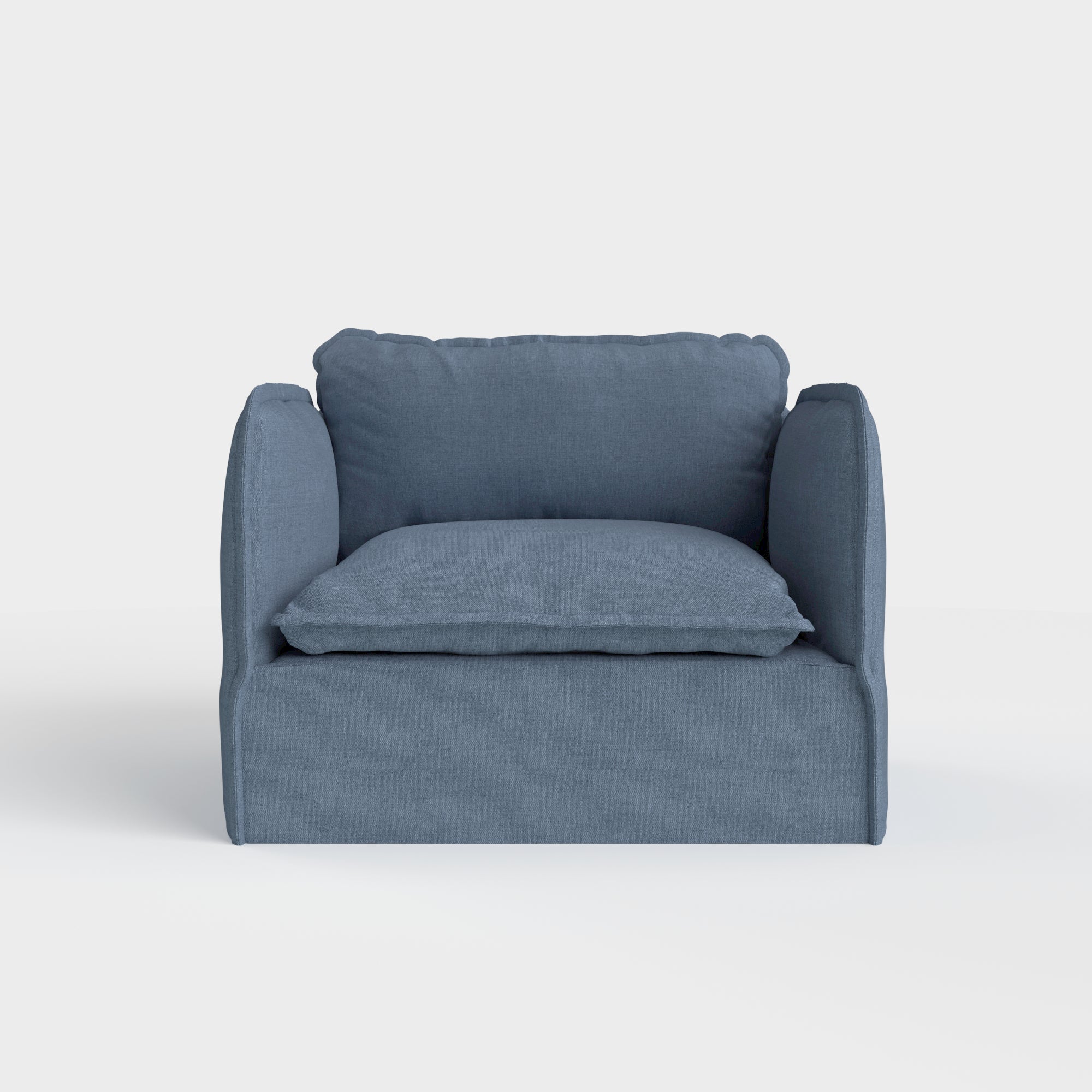 Slipcover Only - Modular Outdoor Washable Armchair | Classic Canvas in Ocean