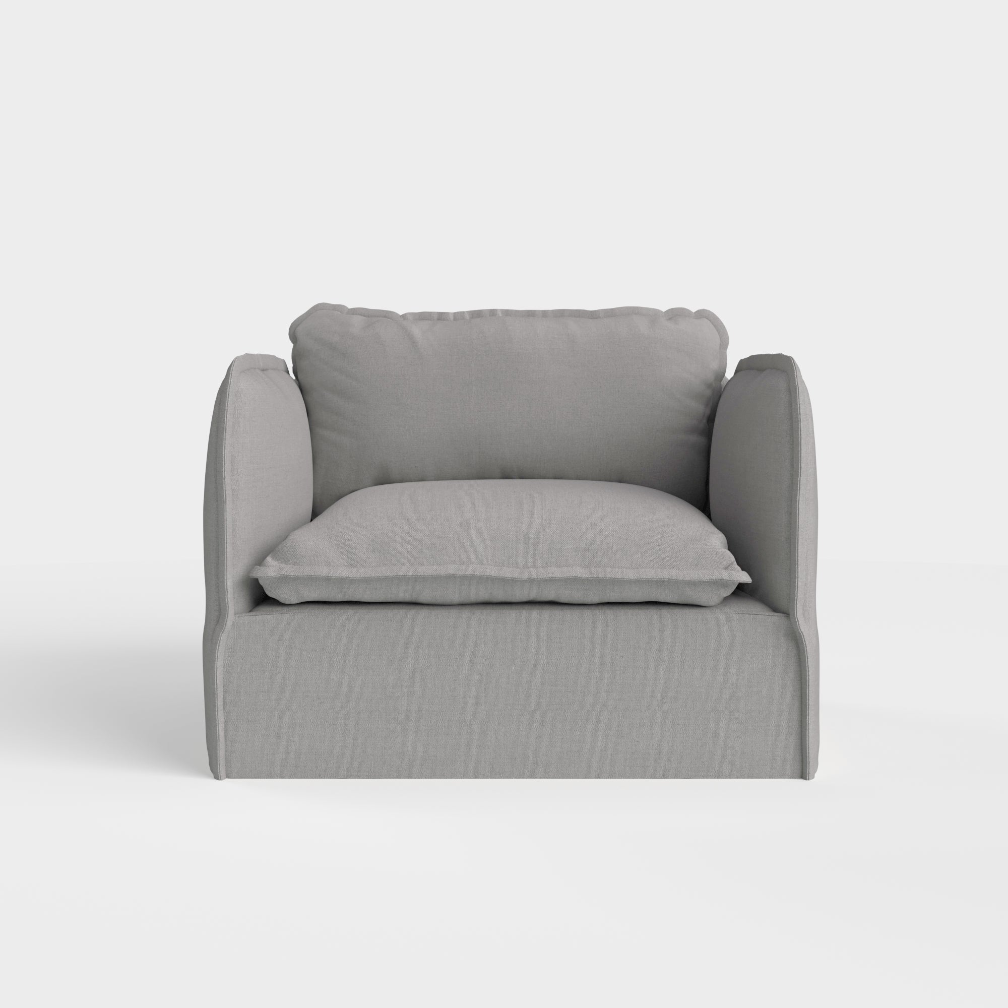 Slipcover Only - Modular Outdoor Washable Armchair | Classic Canvas in Stone Gray