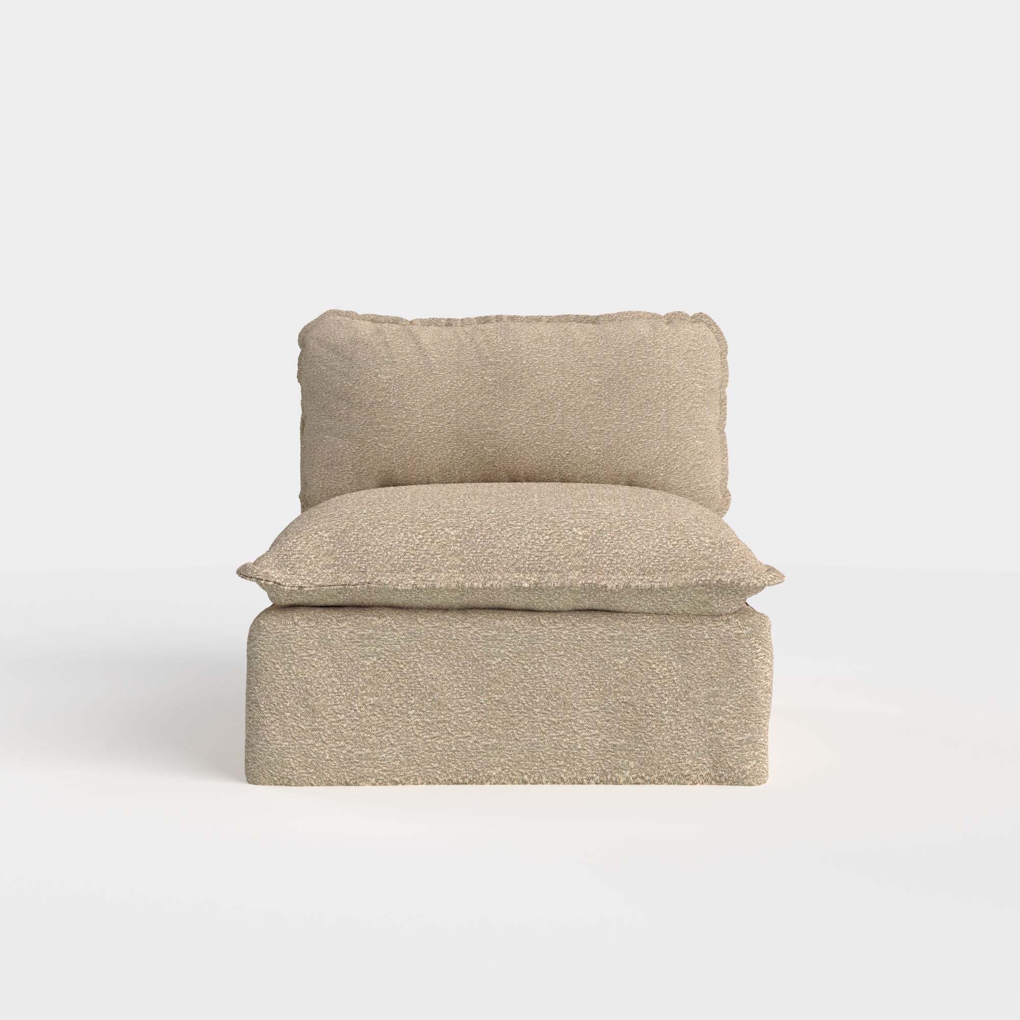 Slipcover Only - Modular Outdoor Washable Armless Chair | Alfresco Boucle in Cashew