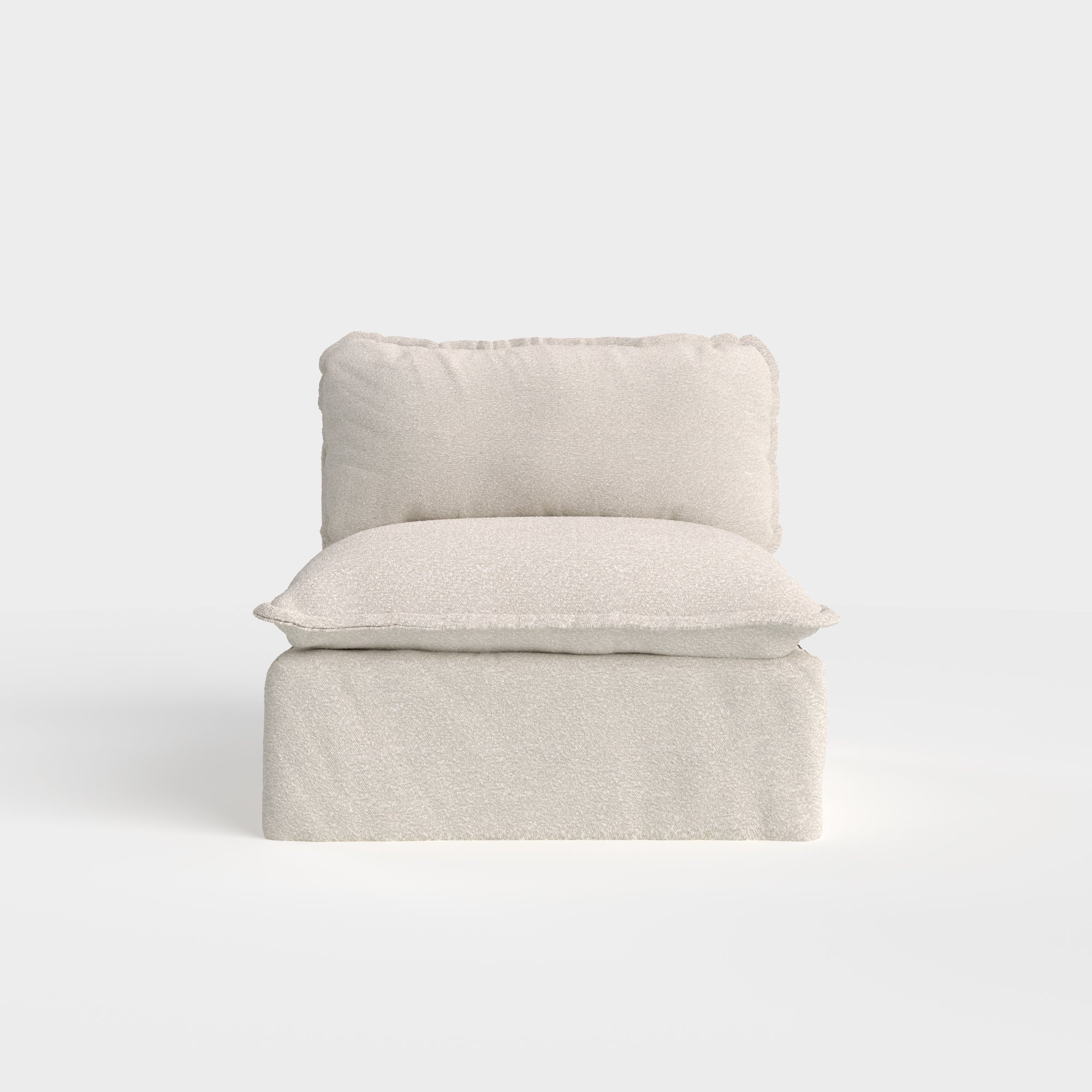 Slipcover Only - Modular Outdoor Washable Armless Chair | Alfresco Boucle in Creme