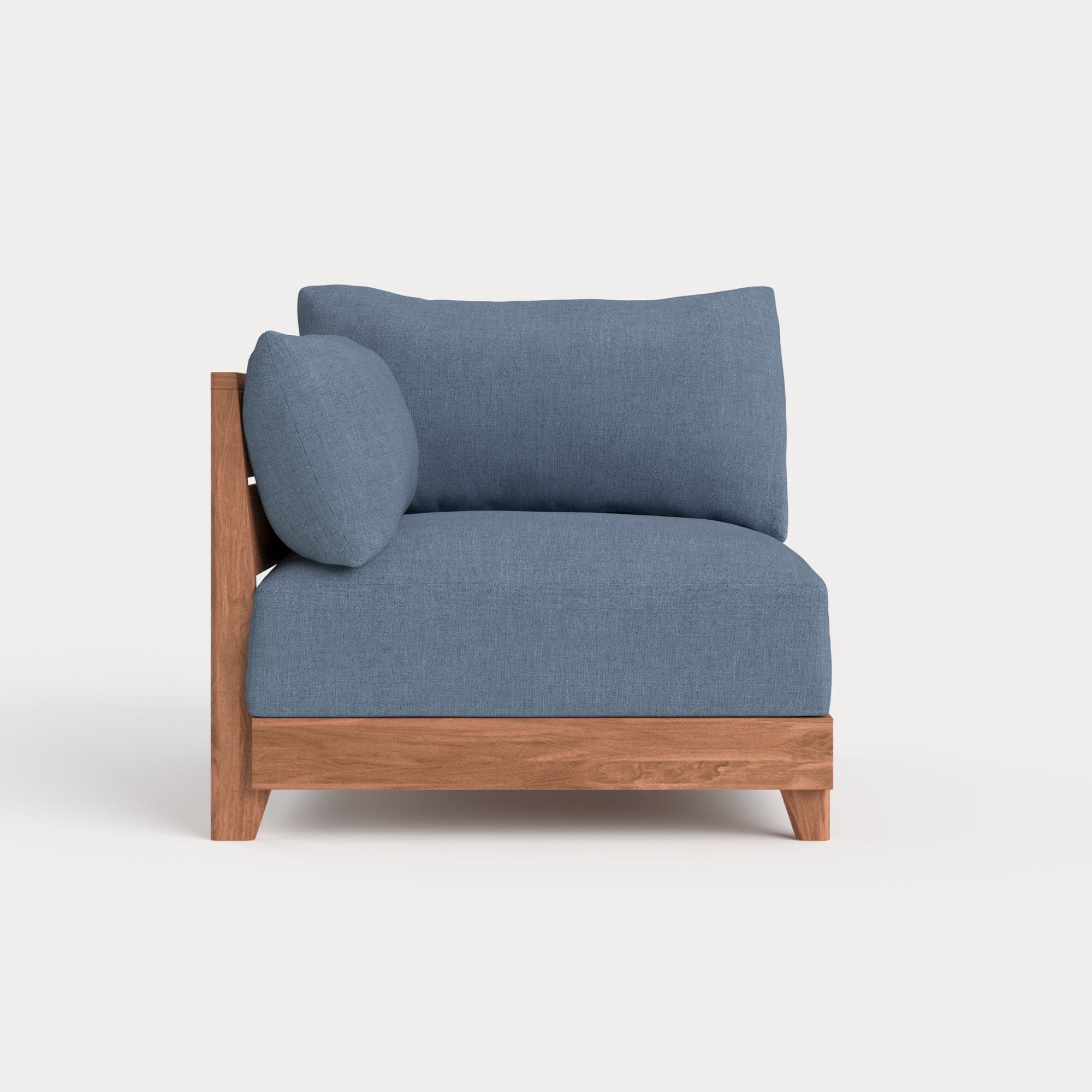 Dwell™ Modular Teak Outdoor Modular Unit - End Chair | Classic Canvas in Ocean